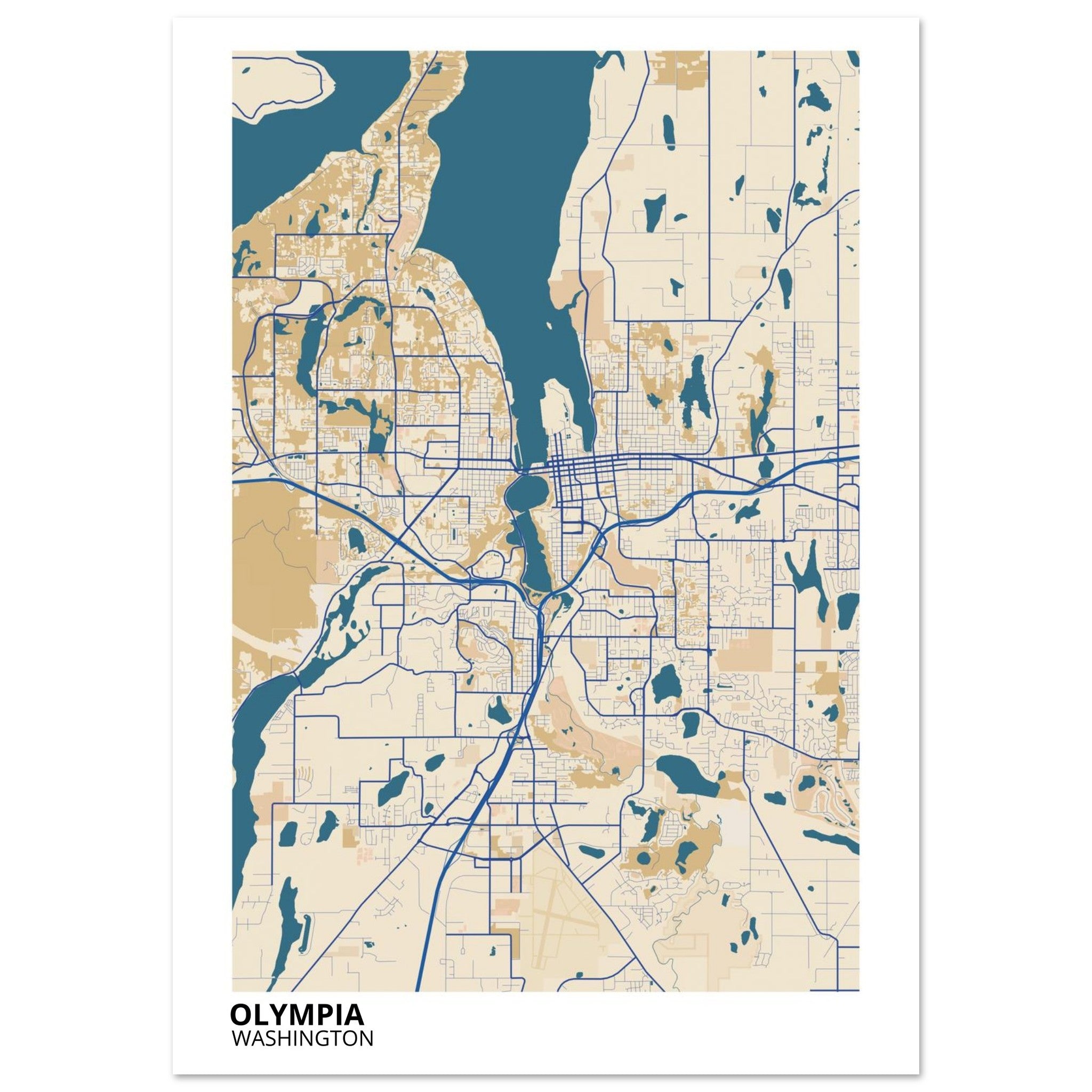 olympia map poster print