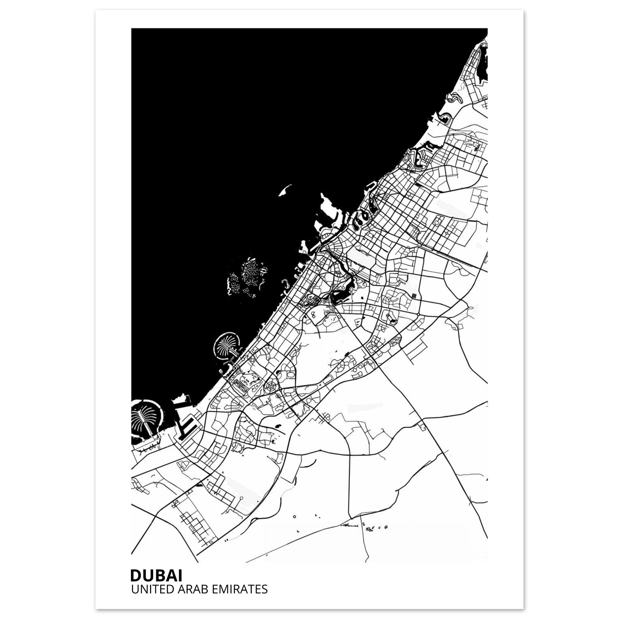 Dubai United Arab Emirates City Map Poster | Custom Map Art Print - Ink And Atlas