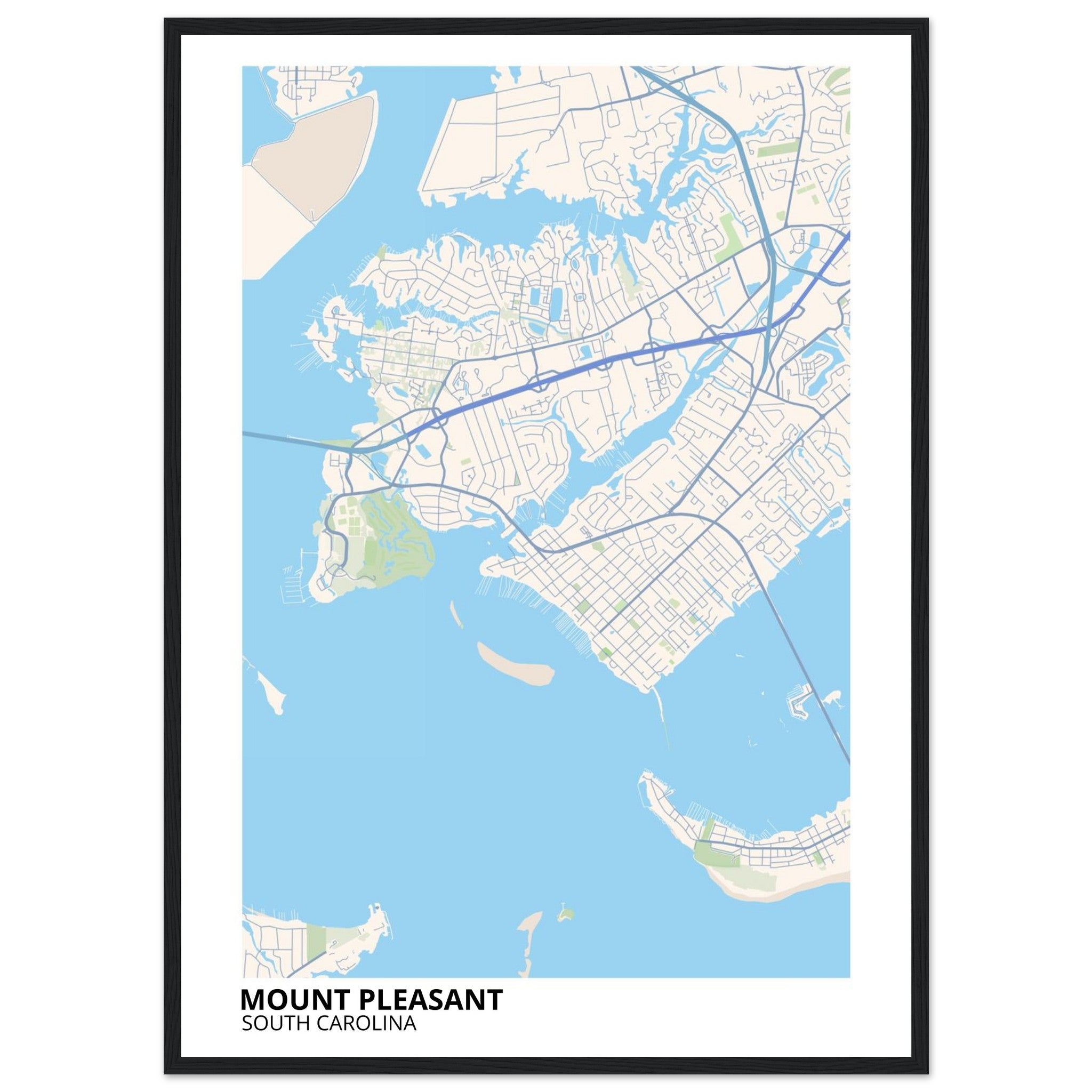 Mount Pleasant South Carolina City Map Poster | Custom Map Art Print - Ink And Atlas