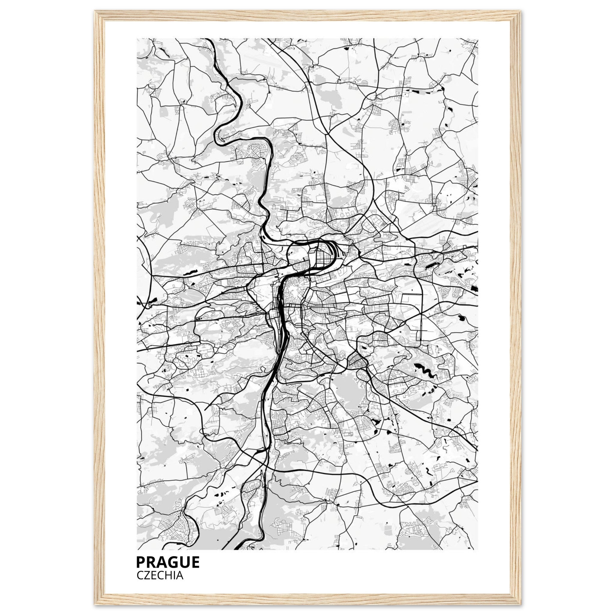 Prague Czechia City Map Poster | Custom Map Art Print - Ink And Atlas