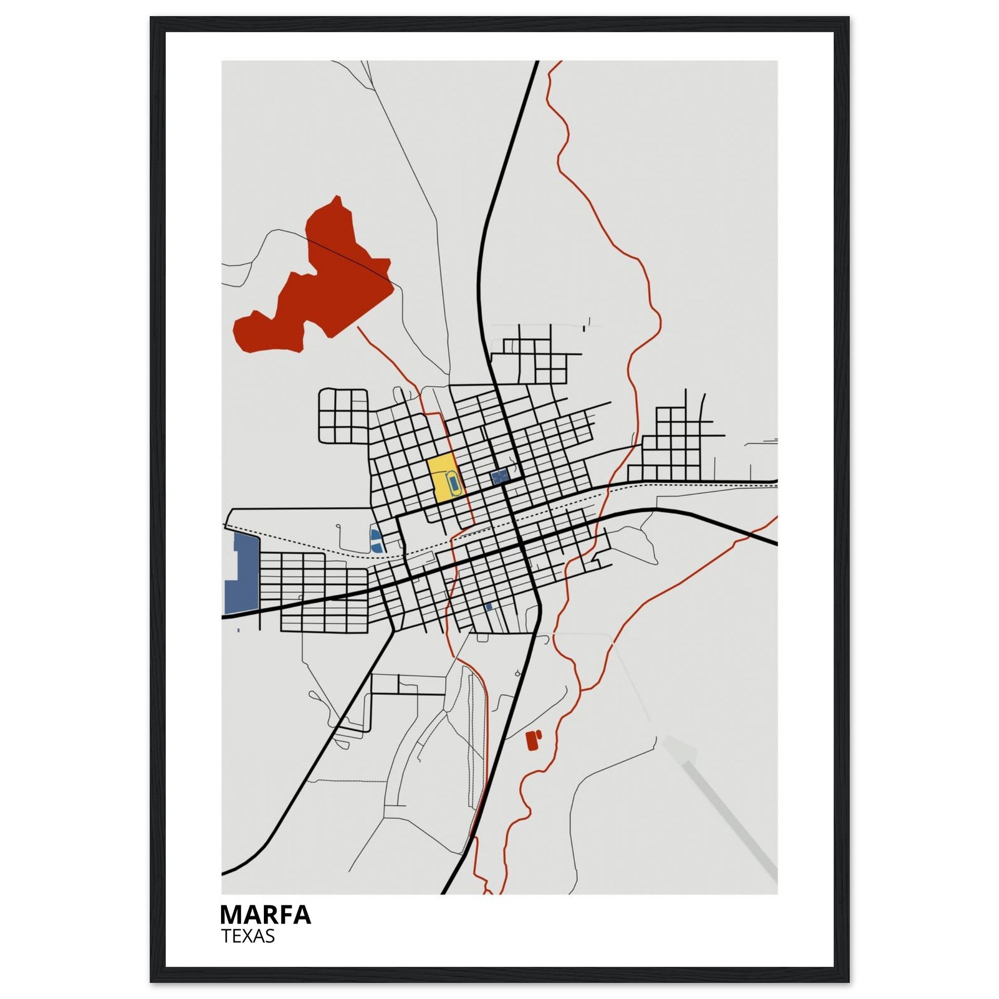 Marfa Texas City Map Poster | Custom Map Art Print - Ink And Atlas
