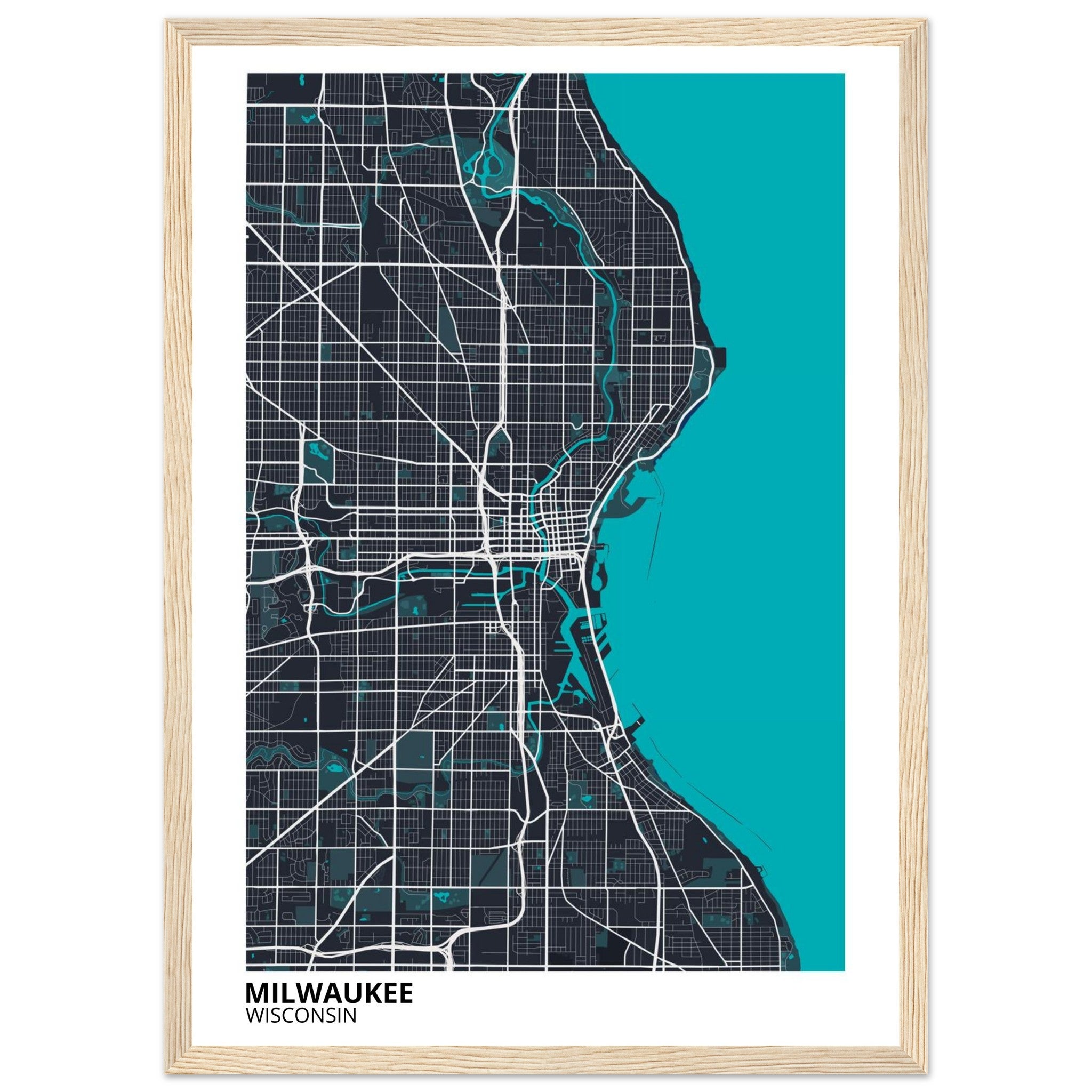 milwaukee map poster print