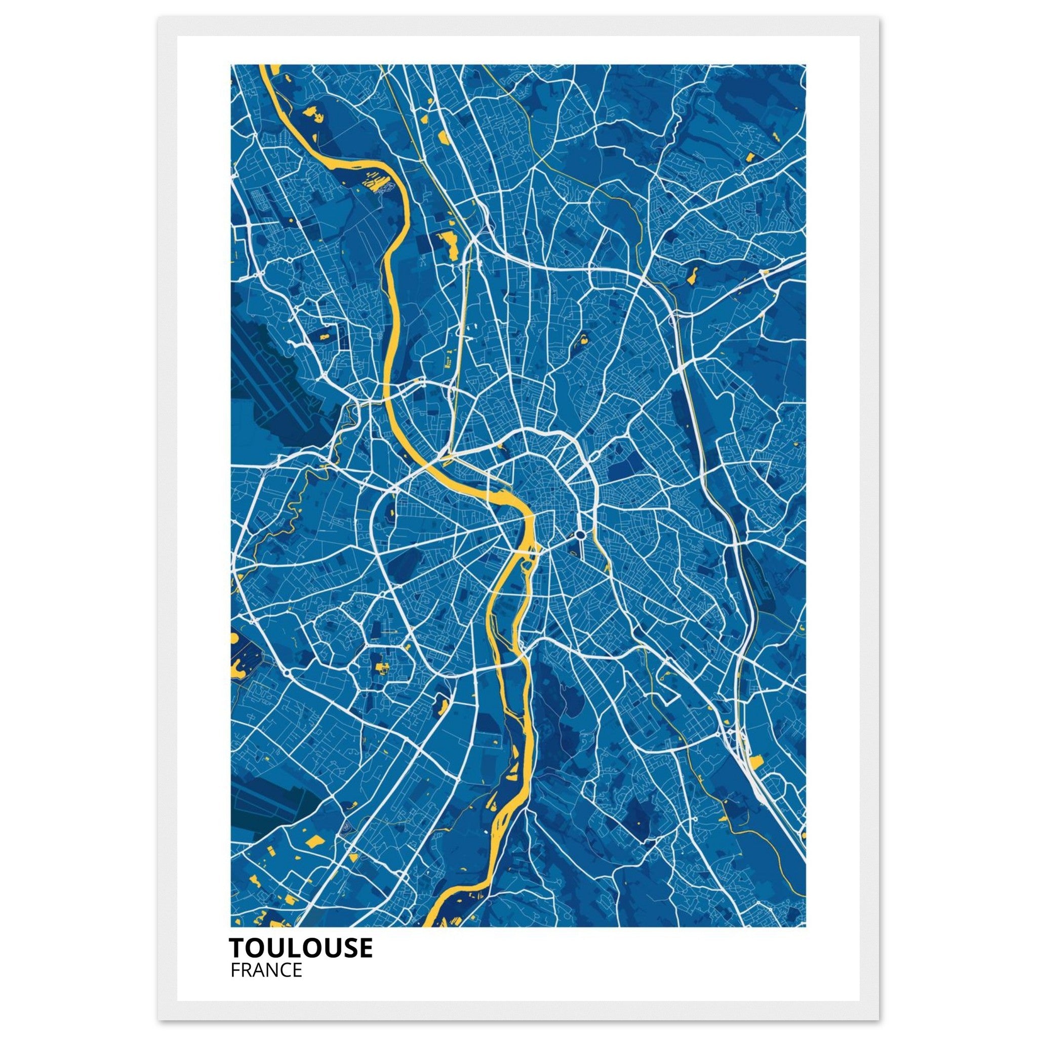 Toulouse France City Map Poster | Custom Map Art Print - Ink And Atlas