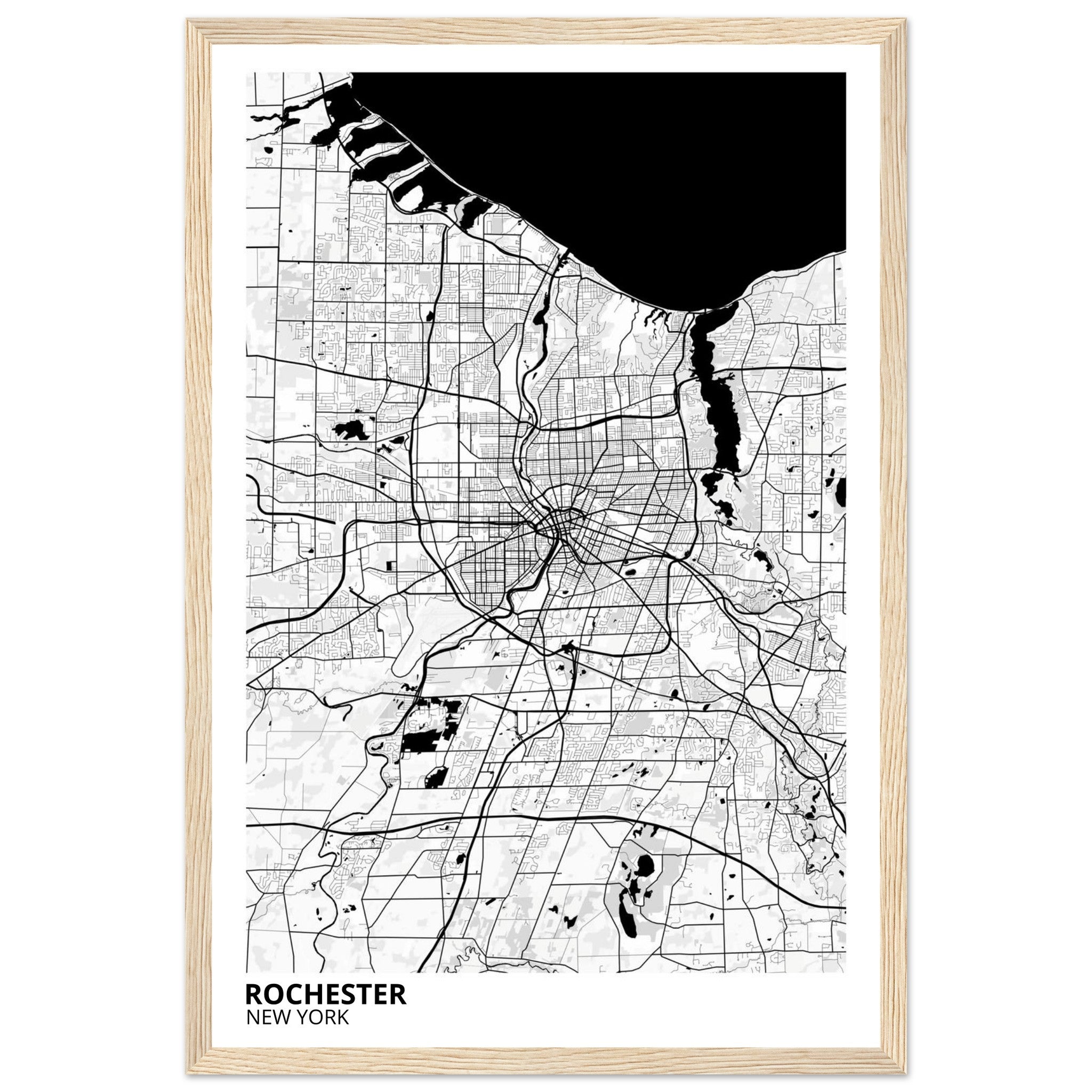 rochester map poster print