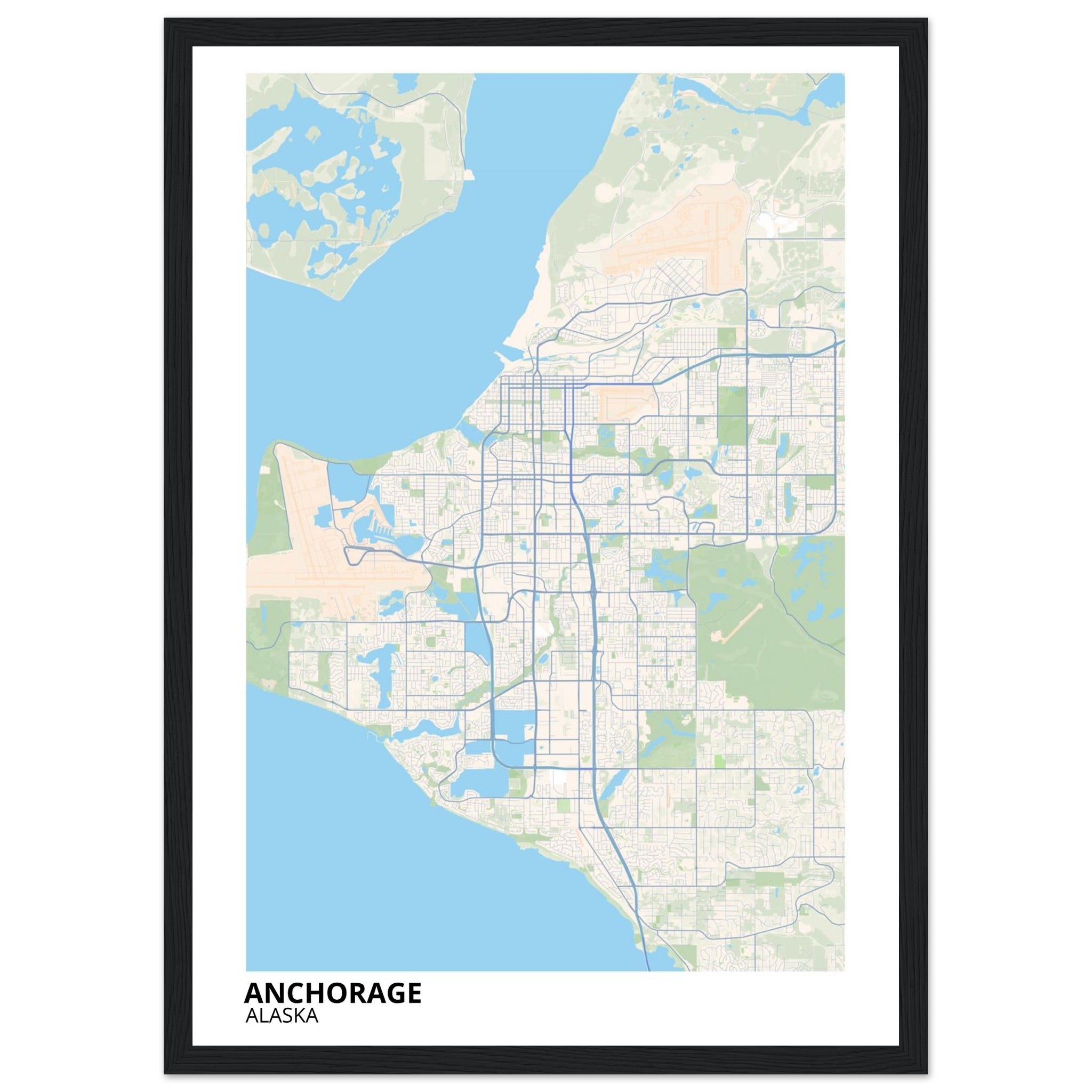 Anchorage Alaska City Map Poster | Custom Map Art Print - Ink And Atlas