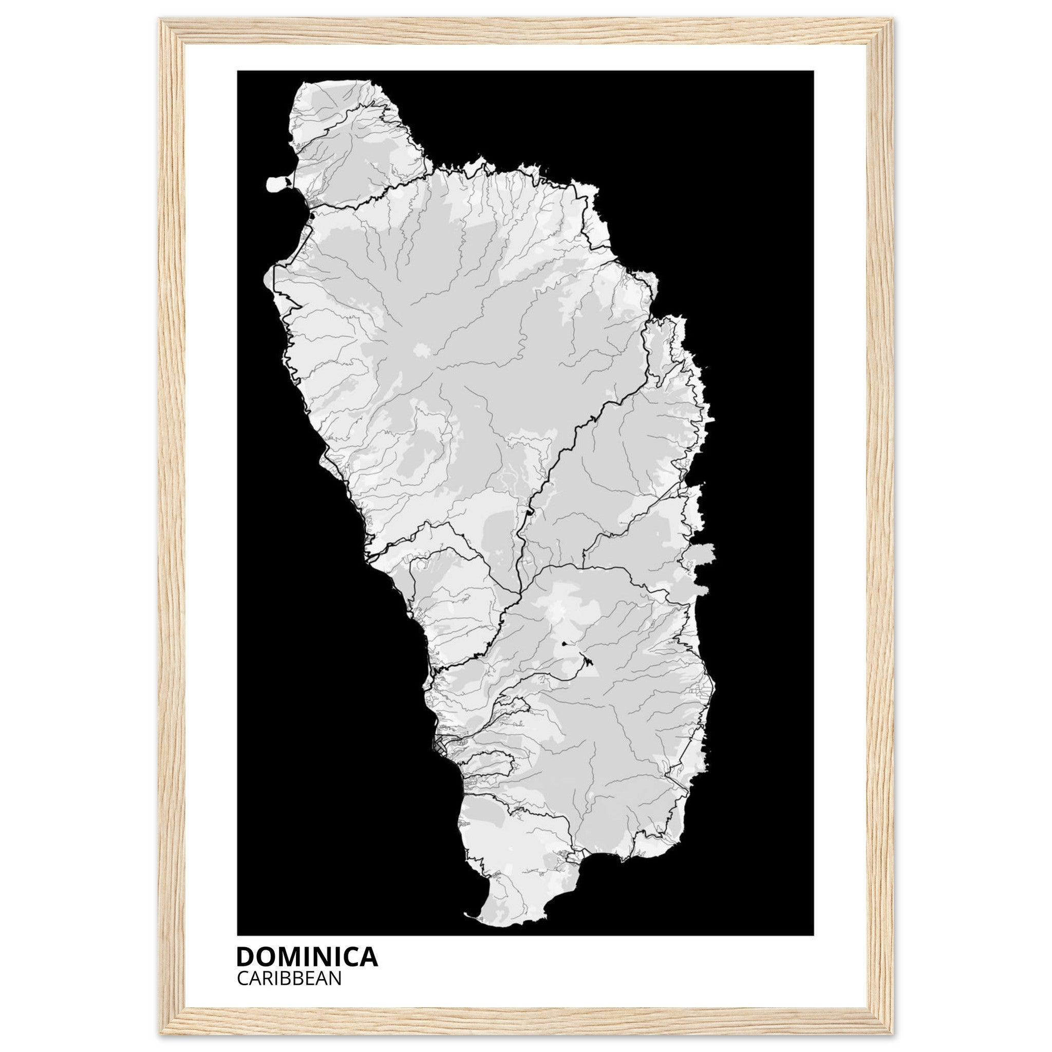 Dominica Caribbean City Map Poster | Custom Map Art Print - Ink And Atlas
