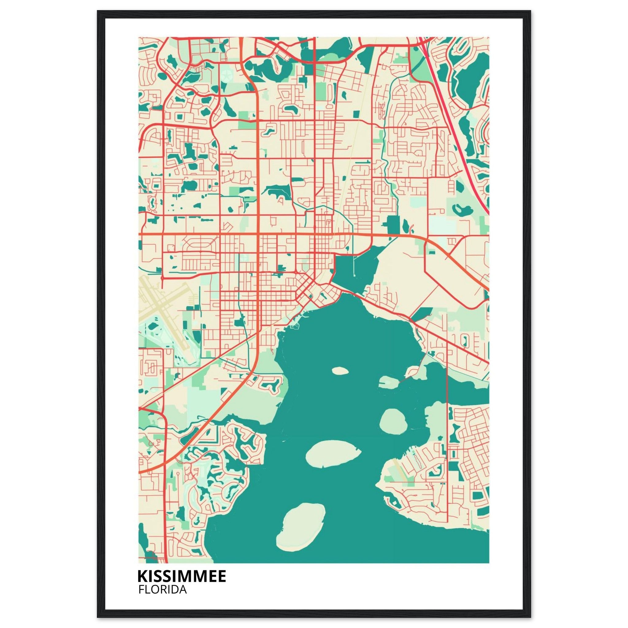 Kissimmee Florida City Map Poster | Custom Map Art Print - Ink And Atlas