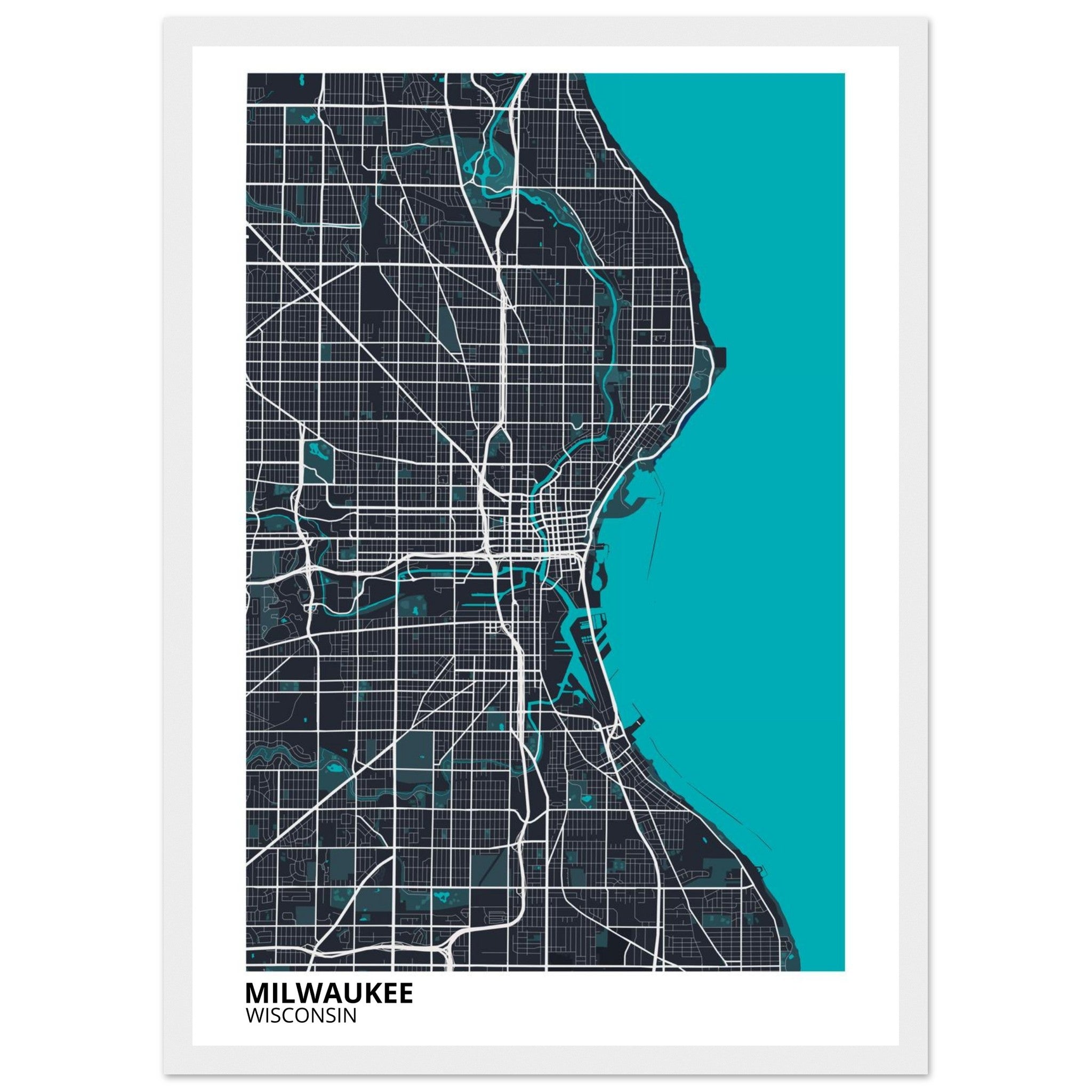 milwaukee map poster print