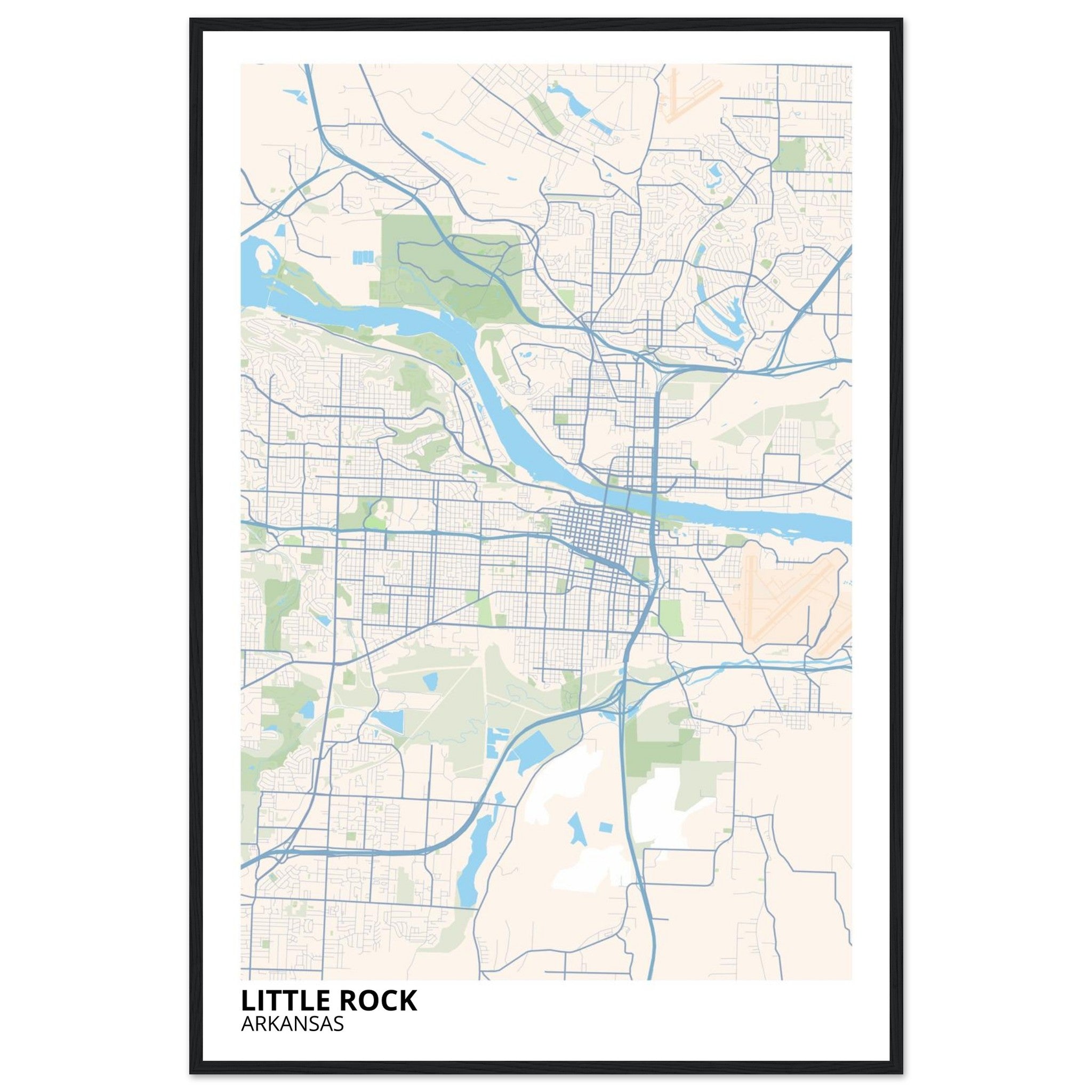little rock map poster print