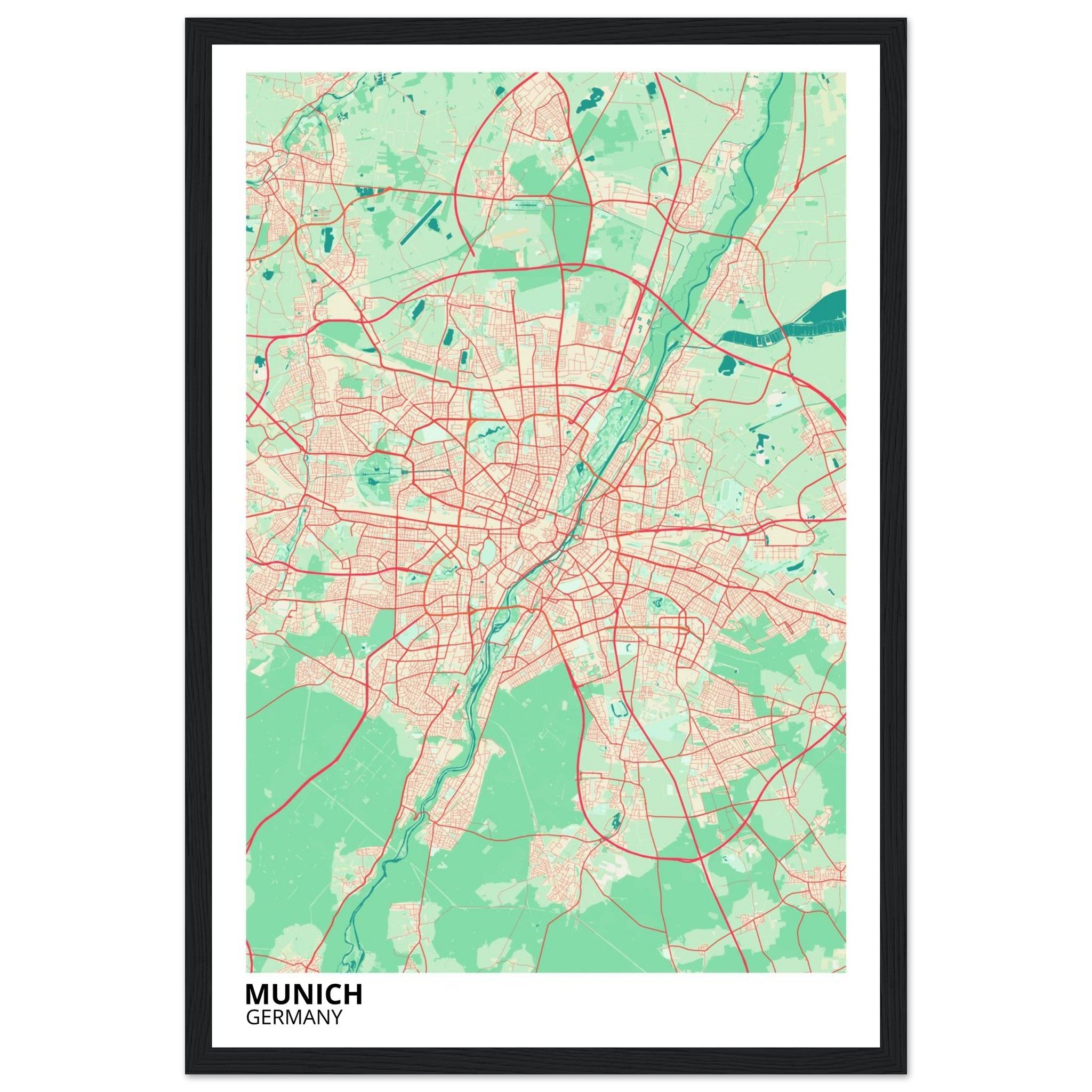 Munich Germany City Map Poster | Custom Map Art Print - Ink And Atlas