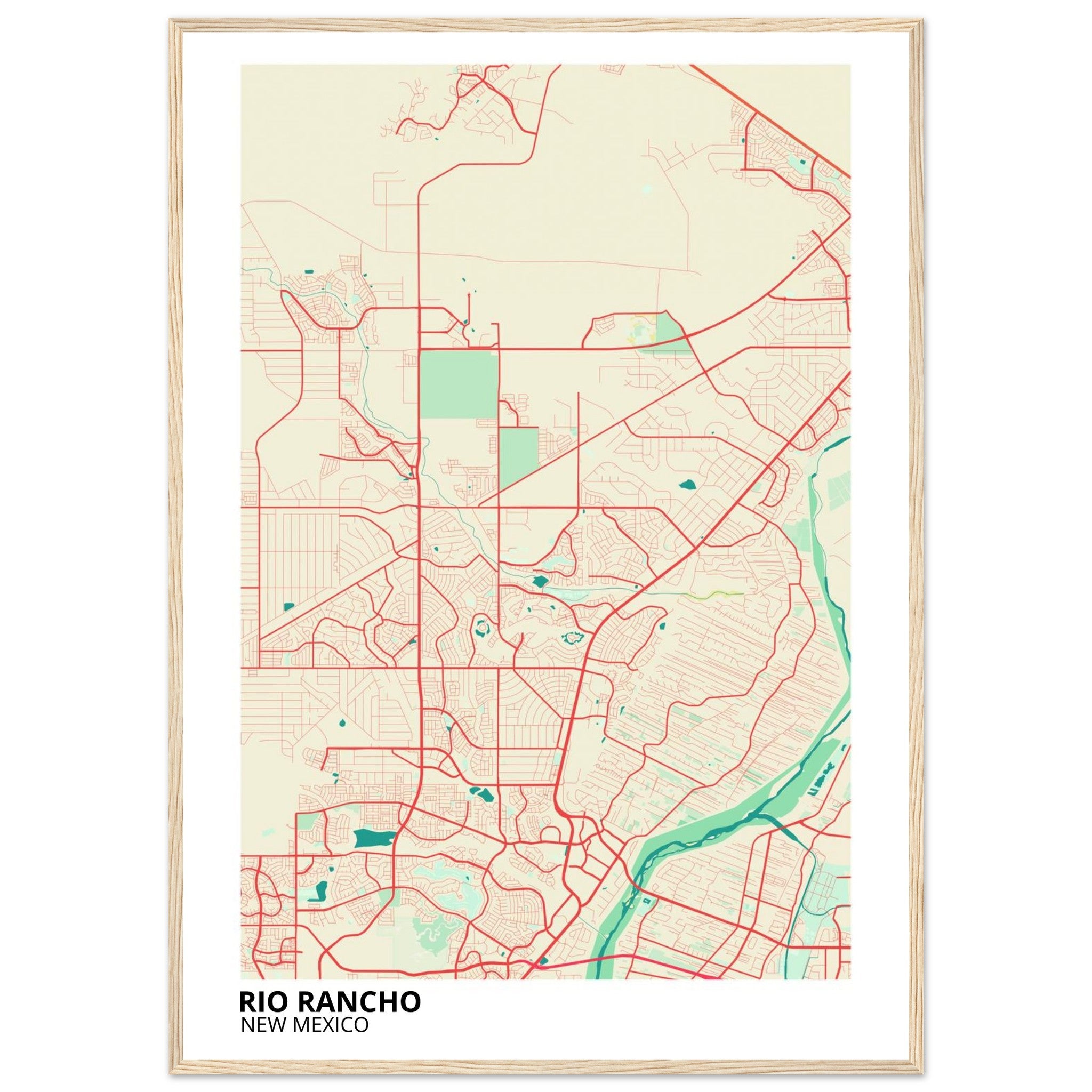 Rio Rancho New Mexico City Map Poster | Custom Map Art Print - Ink And Atlas
