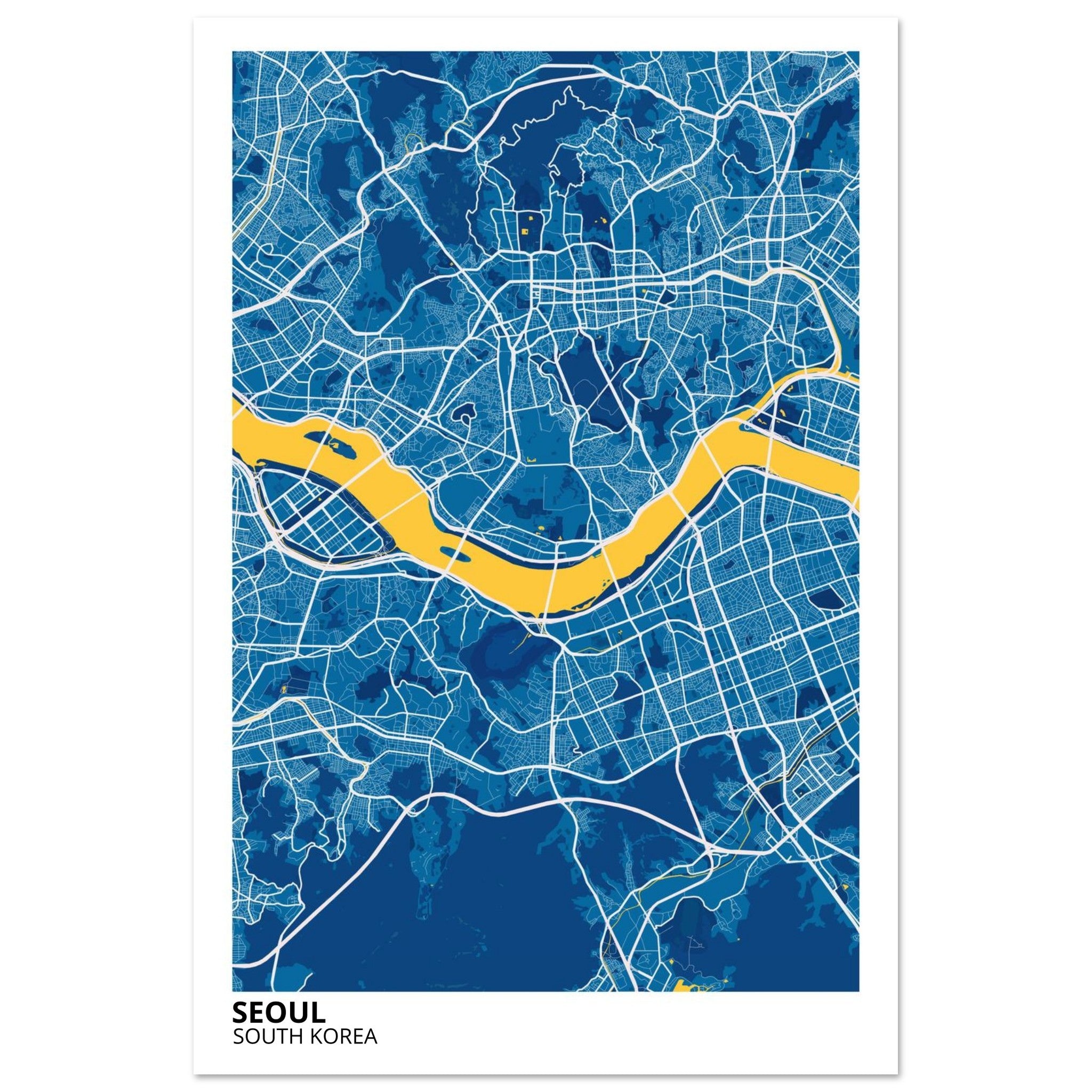 Seoul South Korea City Map Poster | Custom Map Art Print - Ink And Atlas