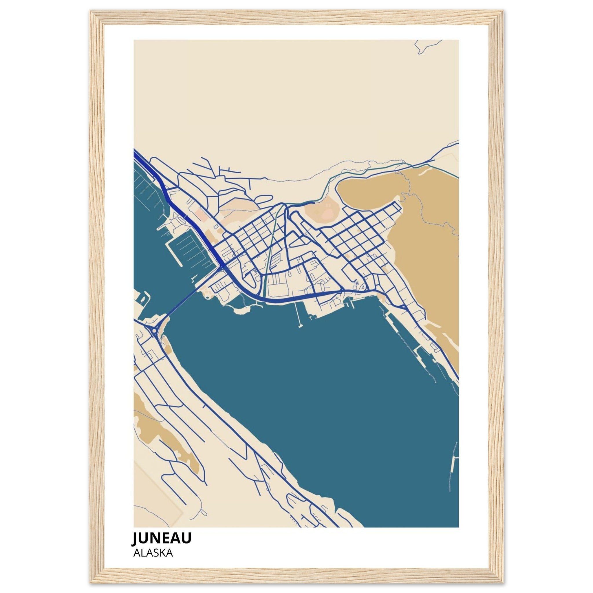 juneau map poster print