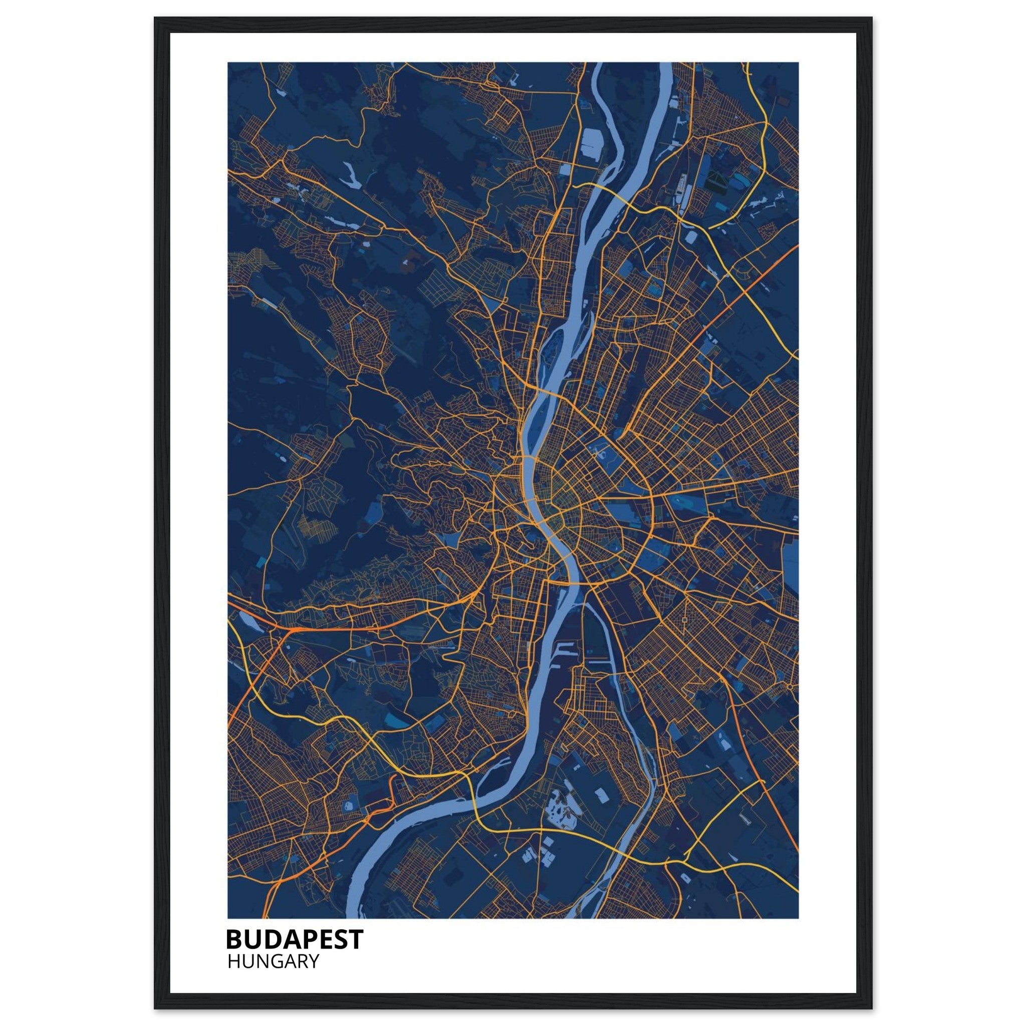 Budapest Hungary City Map Poster | Custom Map Art Print - Ink And Atlas