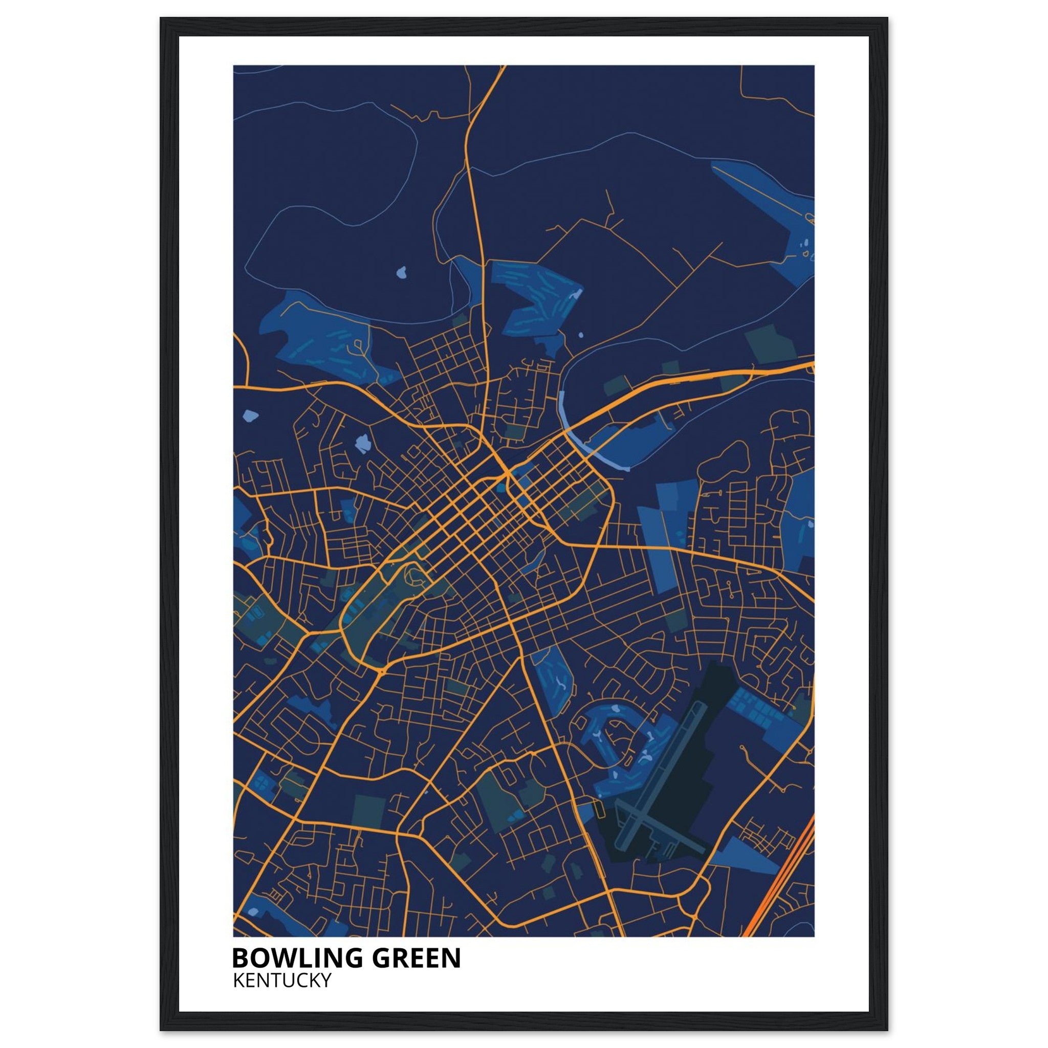 Bowling Green Kentucky City Map Poster | Custom Map Art Print - Ink And Atlas