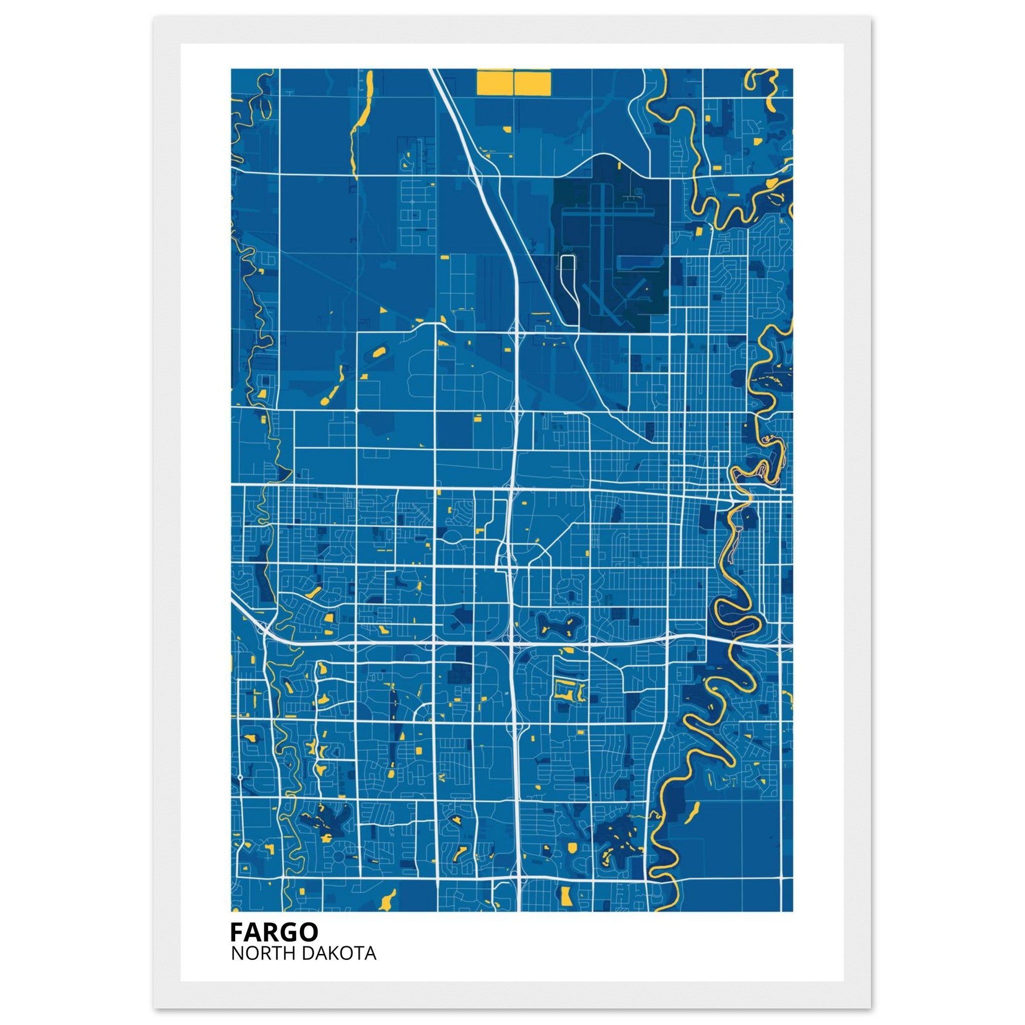 Fargo North Dakota City Map Poster | Custom Map Art Print - Ink And Atlas
