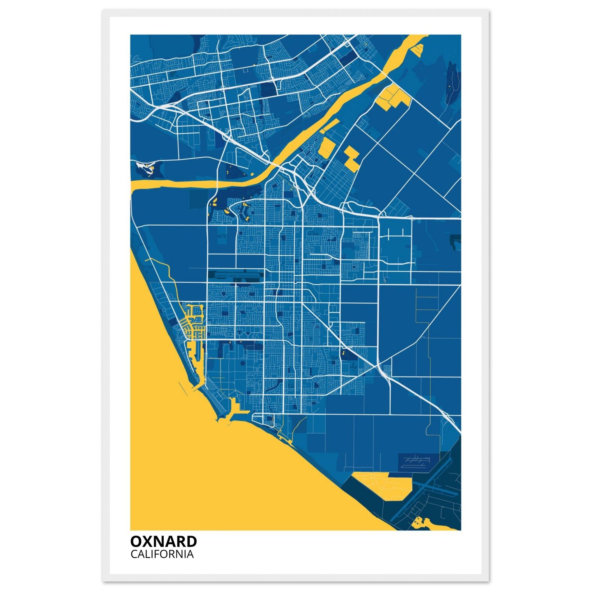 Oxnard California City Map Poster | Custom Map Art Print - Ink And Atlas