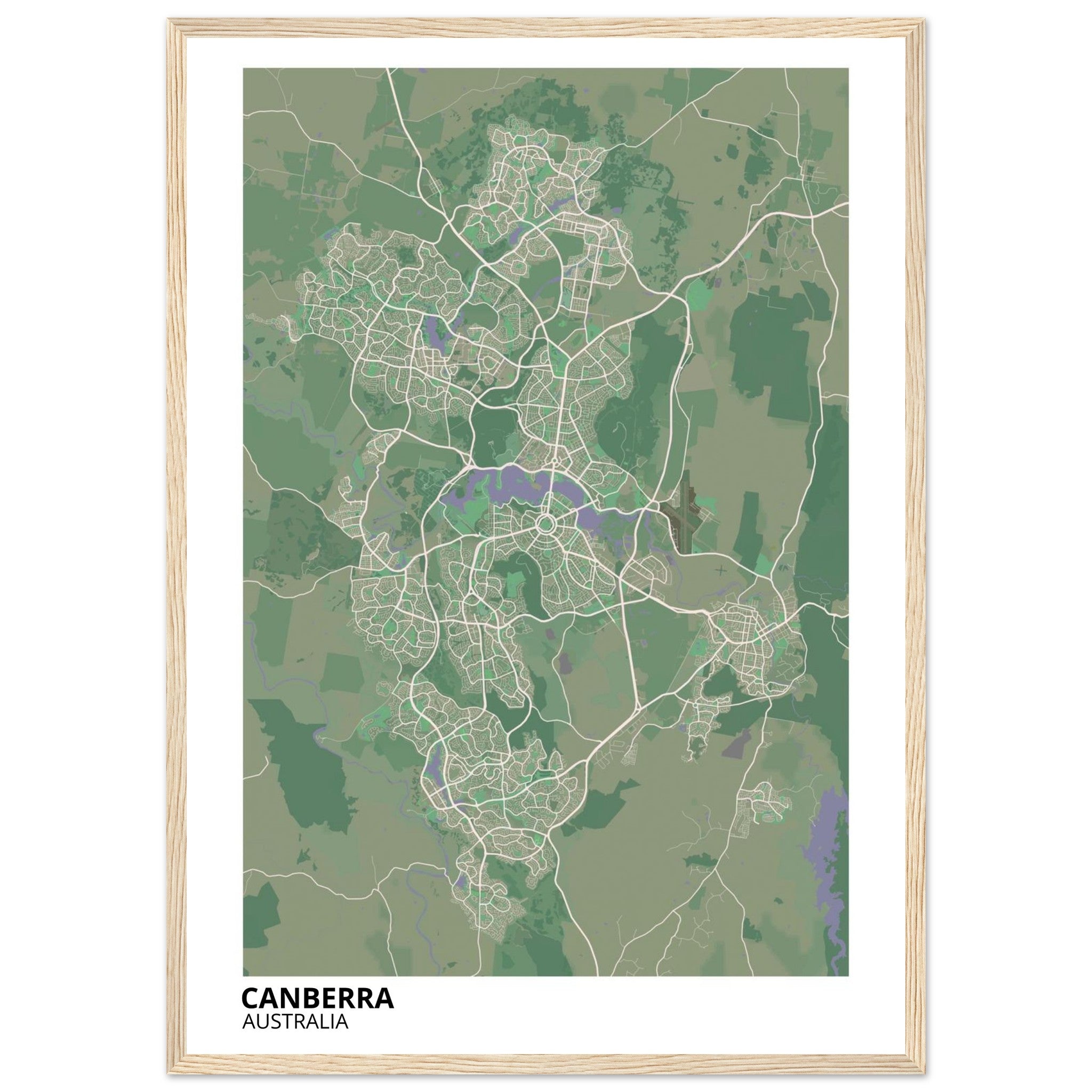 Canberra Australia City Map Poster | Custom Map Art Print - Ink And Atlas