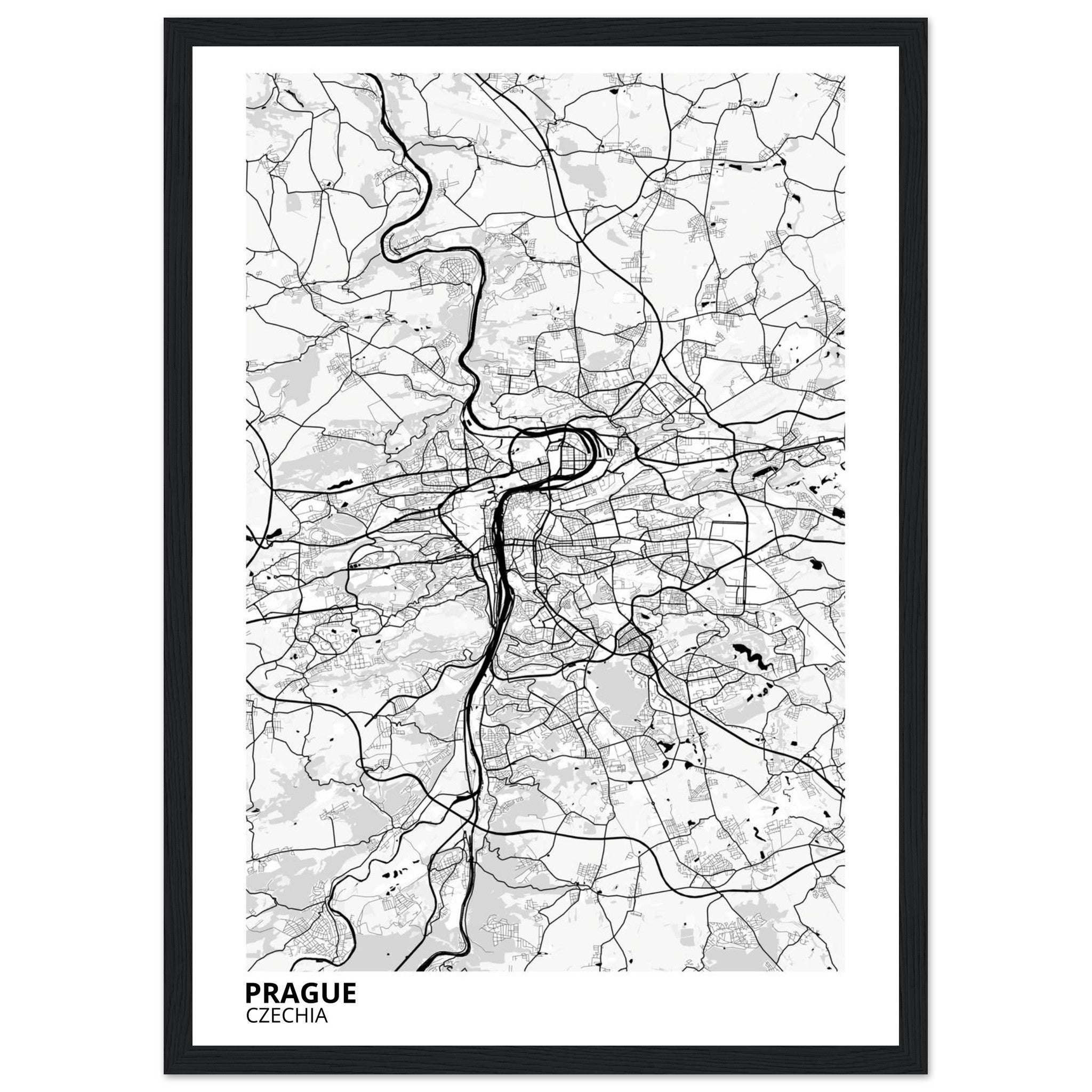 Prague Czechia City Map Poster | Custom Map Art Print - Ink And Atlas