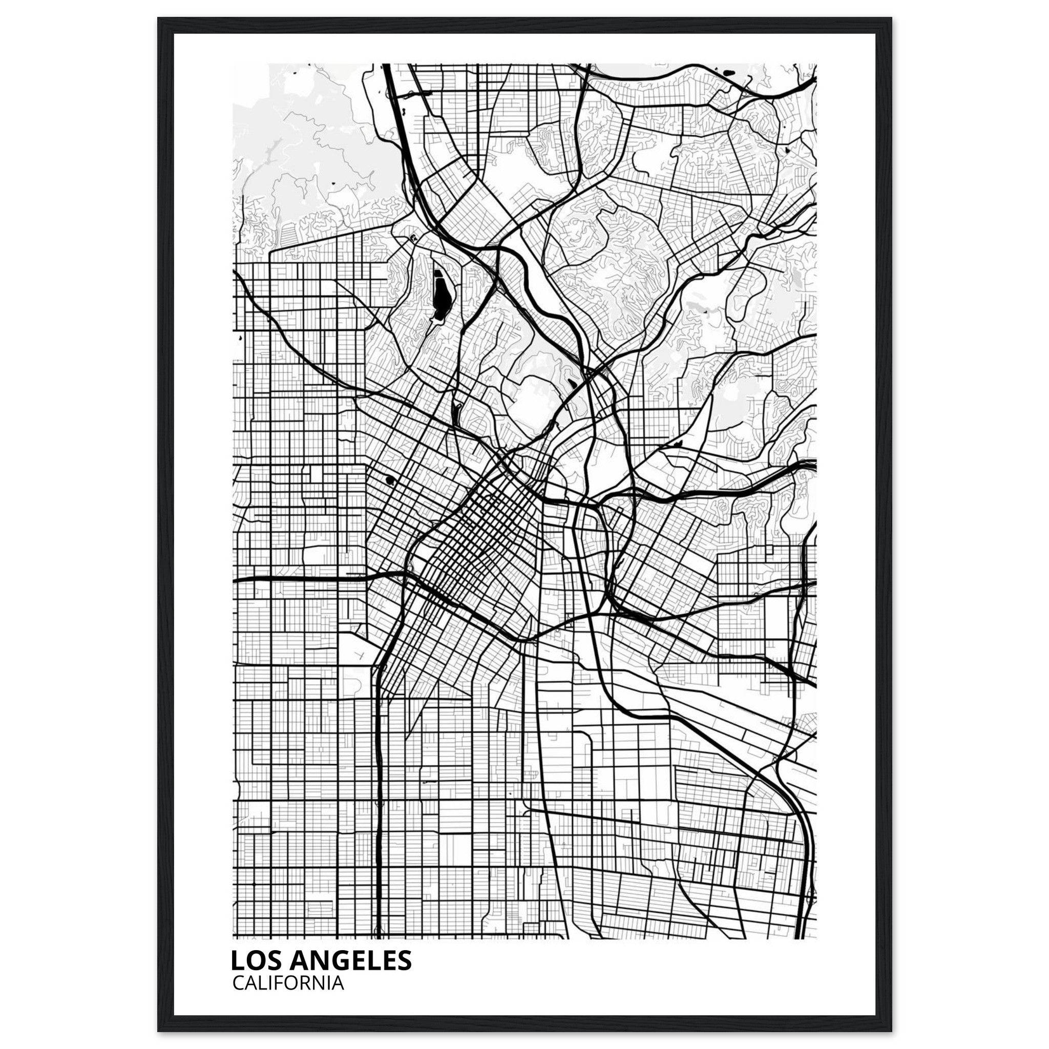 los angeles map poster print