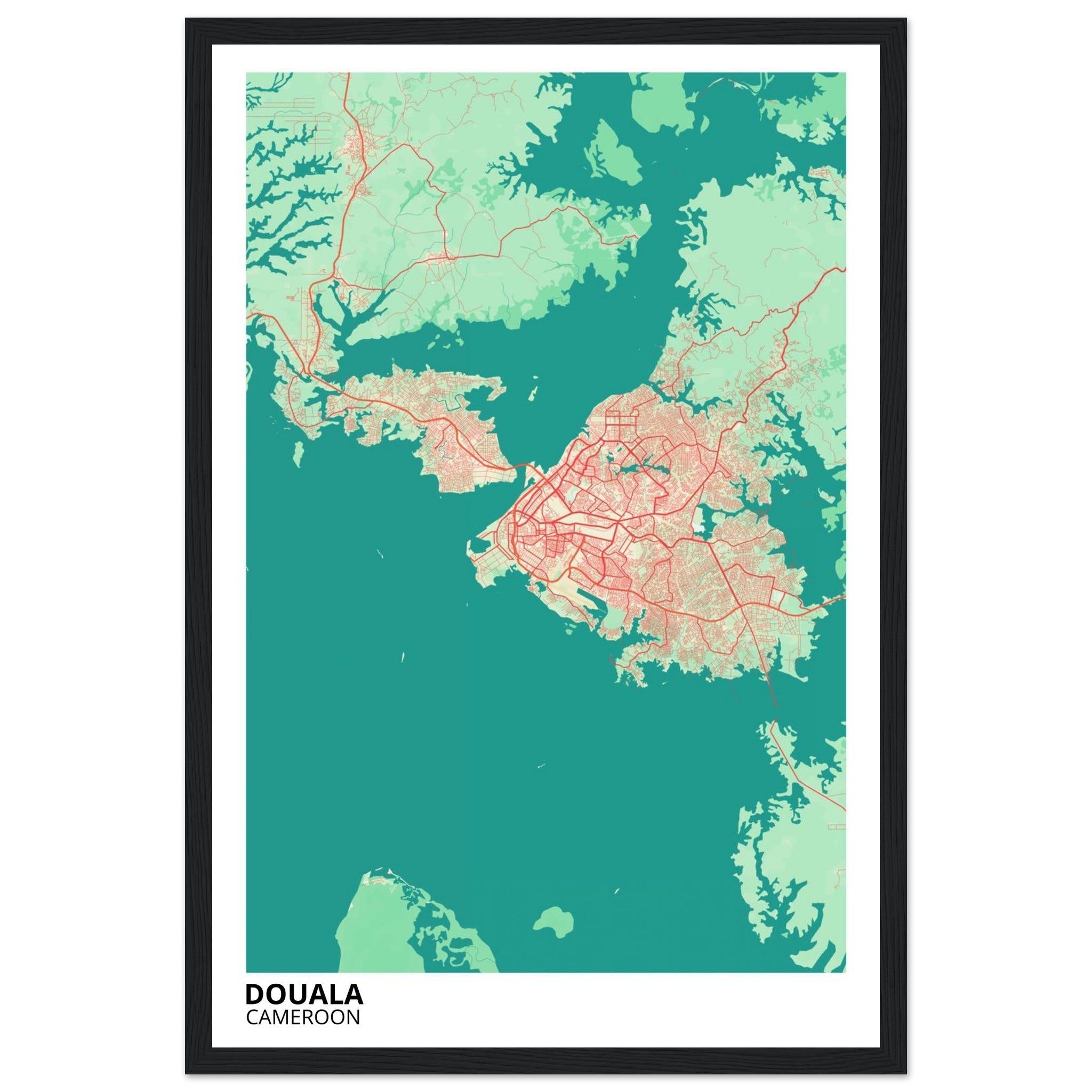 Douala Cameroon City Map Poster | Custom Map Art Print - Ink And Atlas