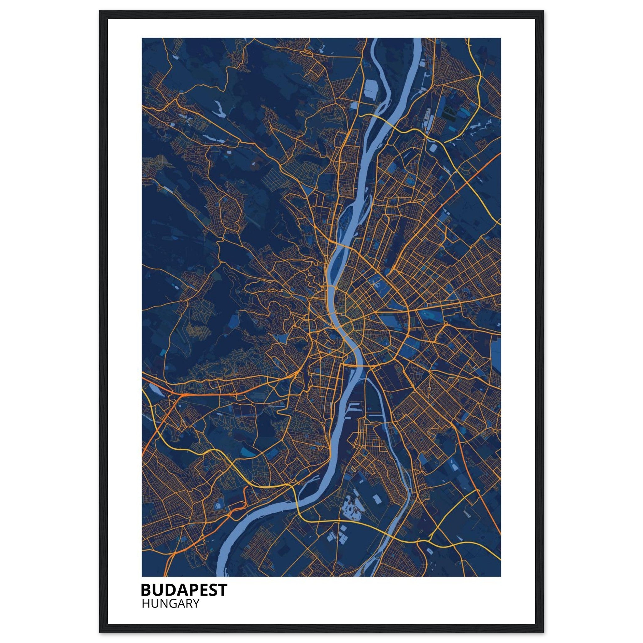 Budapest Hungary City Map Poster | Custom Map Art Print - Ink And Atlas
