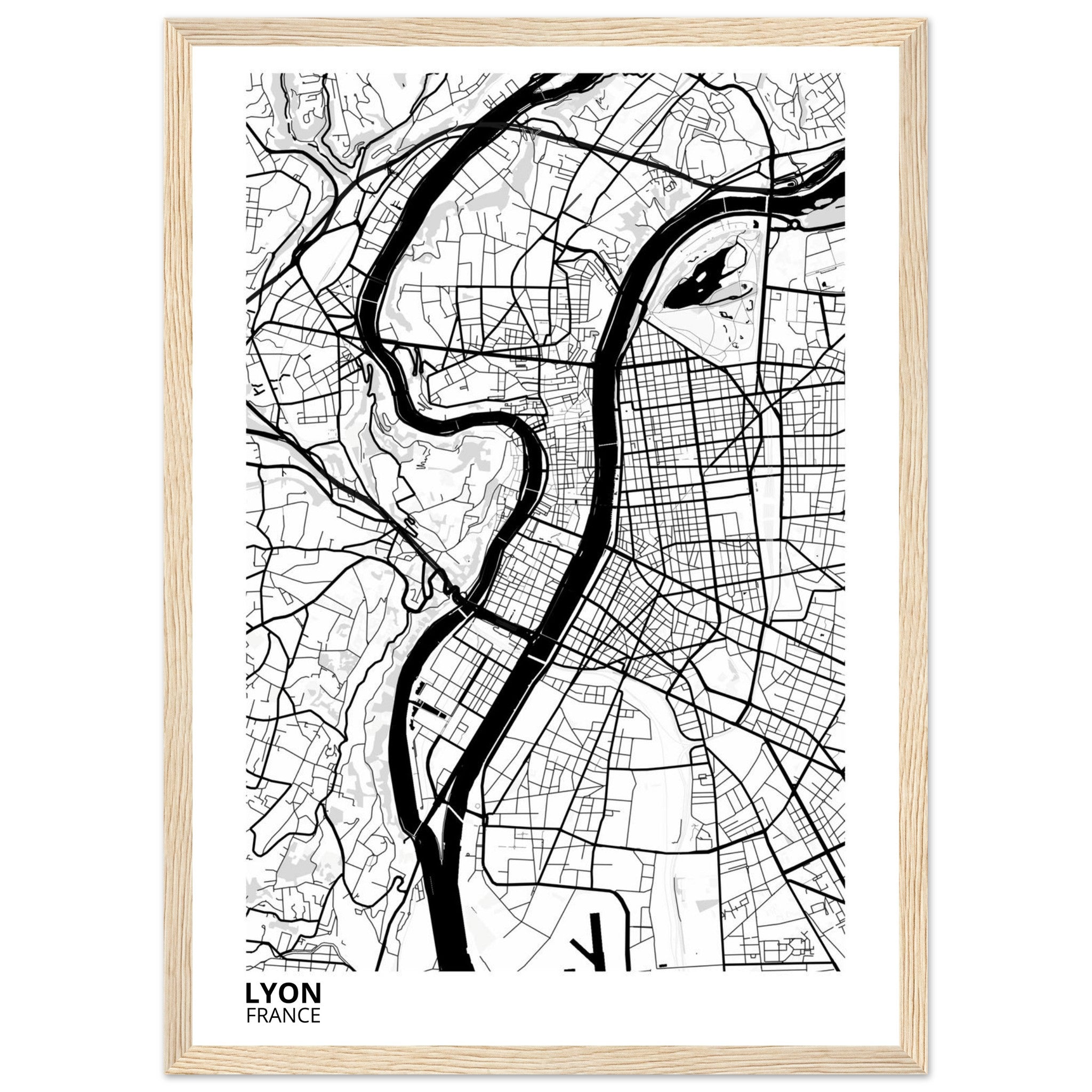 Lyon France City Map Poster | Custom Map Art Print - Ink And Atlas