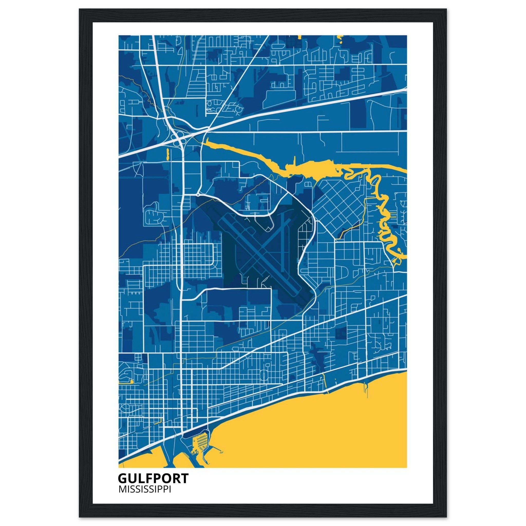 Gulfport Mississippi City Map Poster | Custom Map Art Print - Ink And Atlas