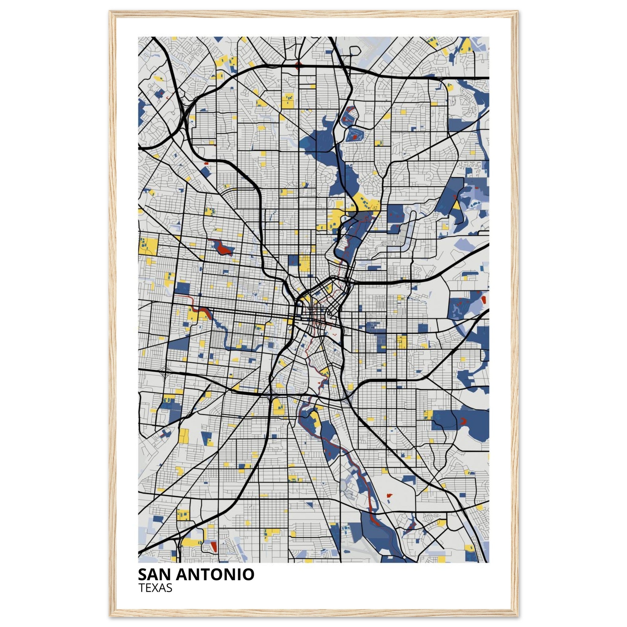 San Antonio Texas City Map Poster | Custom Map Art Print - Ink And Atlas