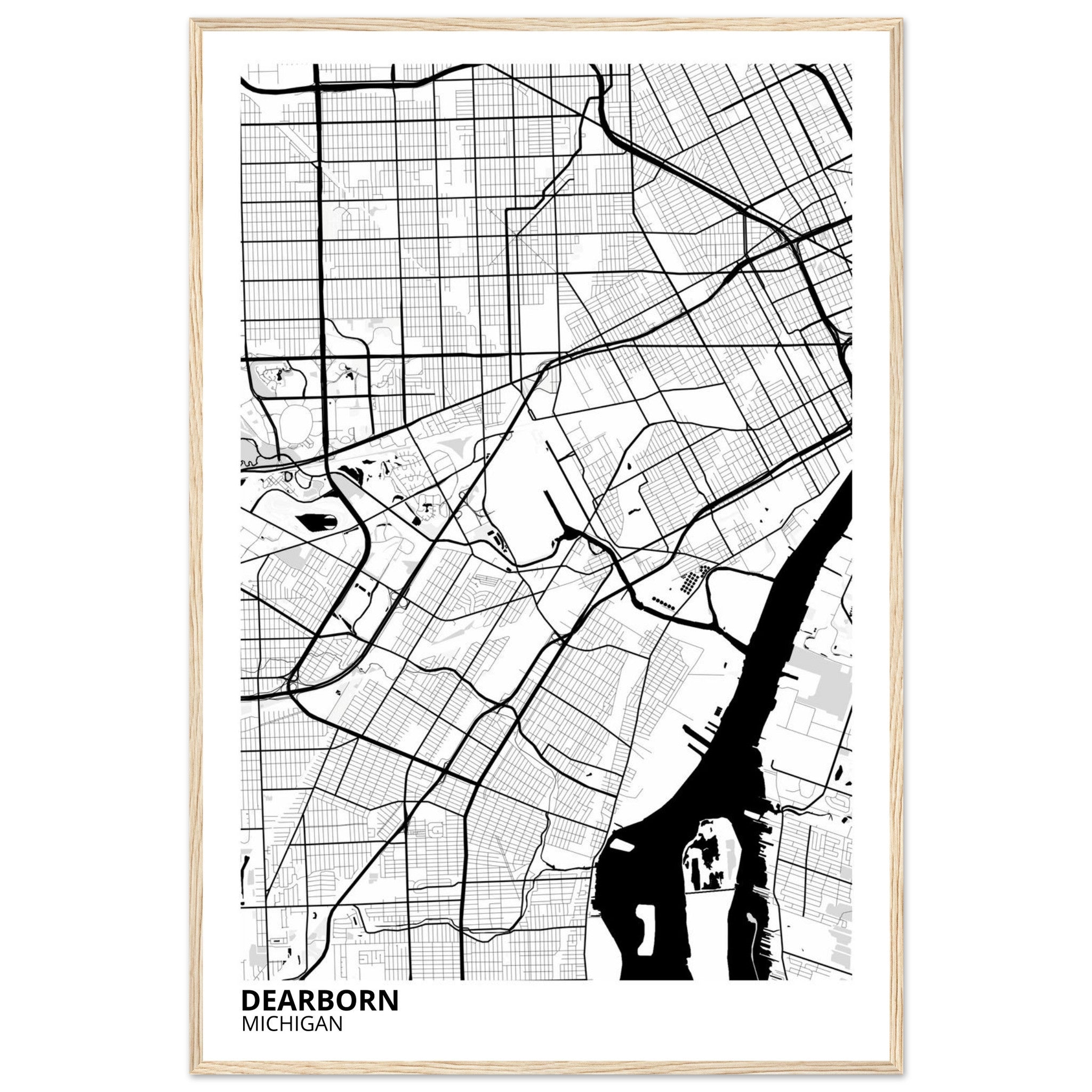 Dearborn Michigan City Map Poster | Custom Map Art Print - Ink And Atlas
