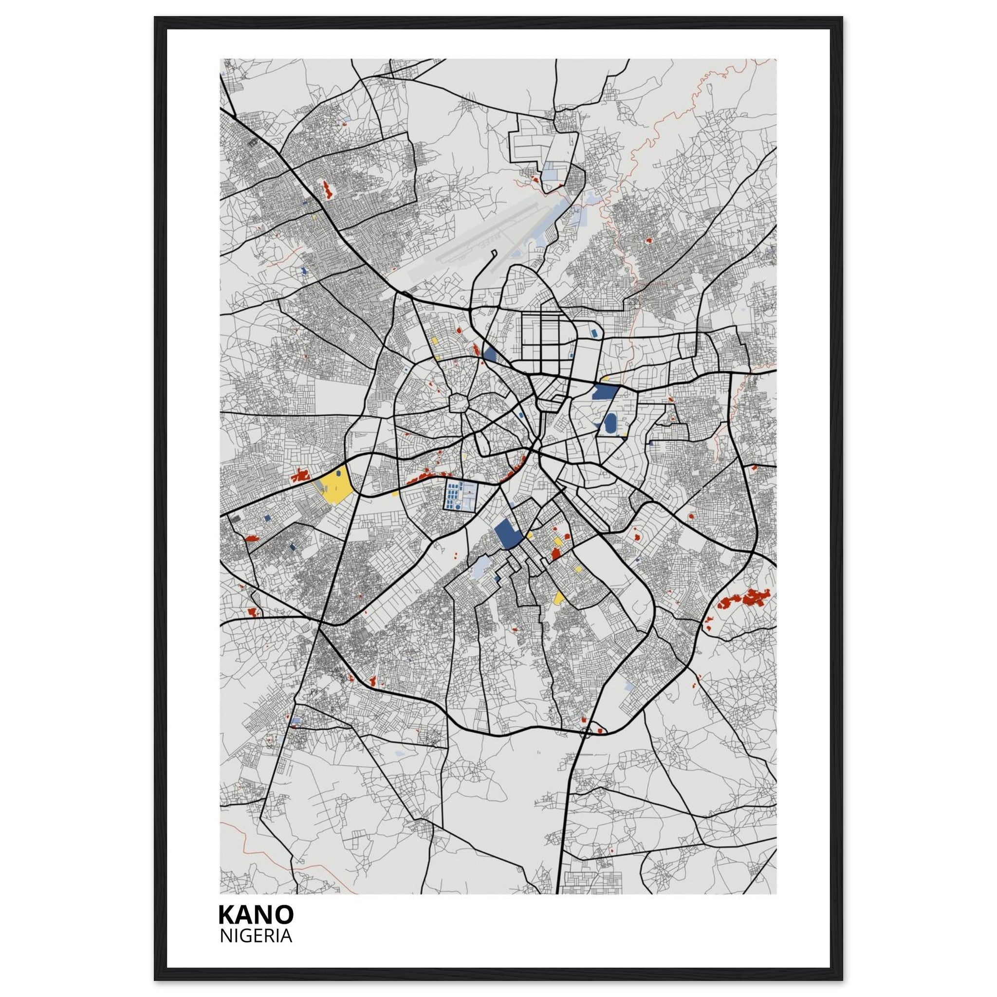 Kano Nigeria City Map Poster | Custom Map Art Print - Ink And Atlas