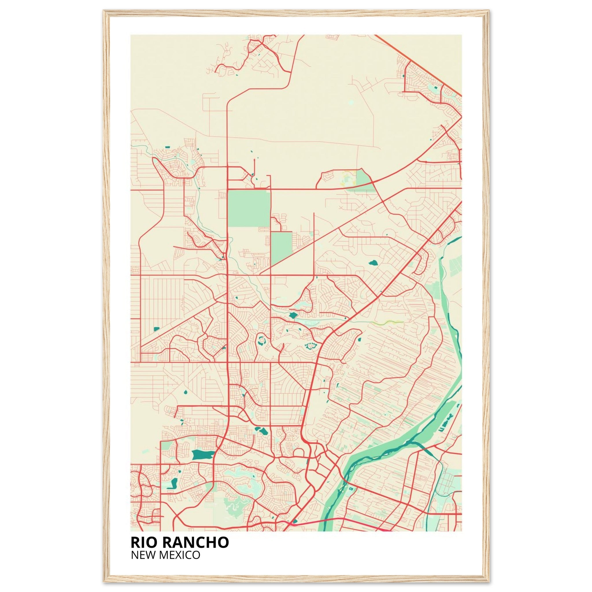 Rio Rancho New Mexico City Map Poster | Custom Map Art Print - Ink And Atlas