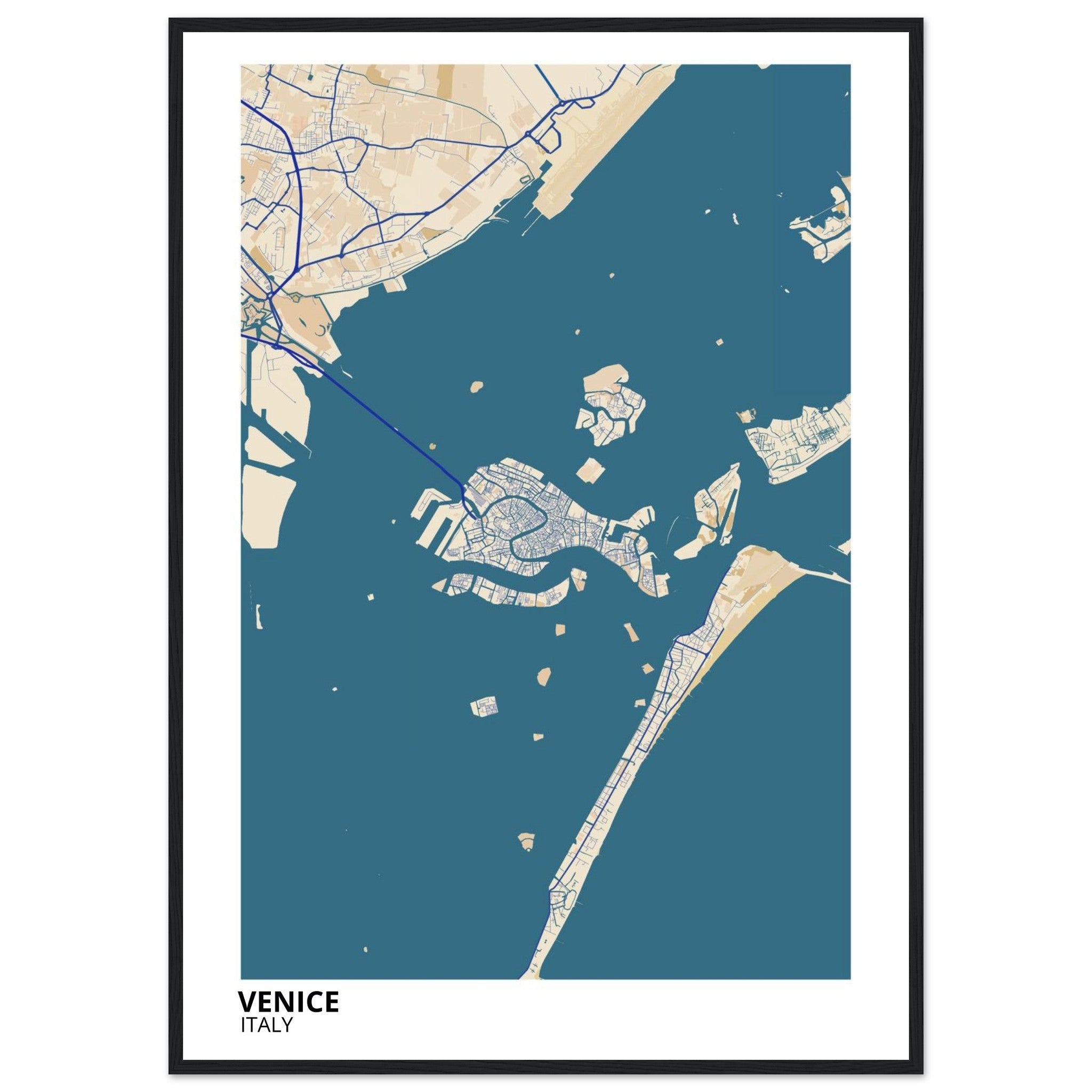 Venice Italy City Map Poster | Custom Map Art Print - Ink And Atlas