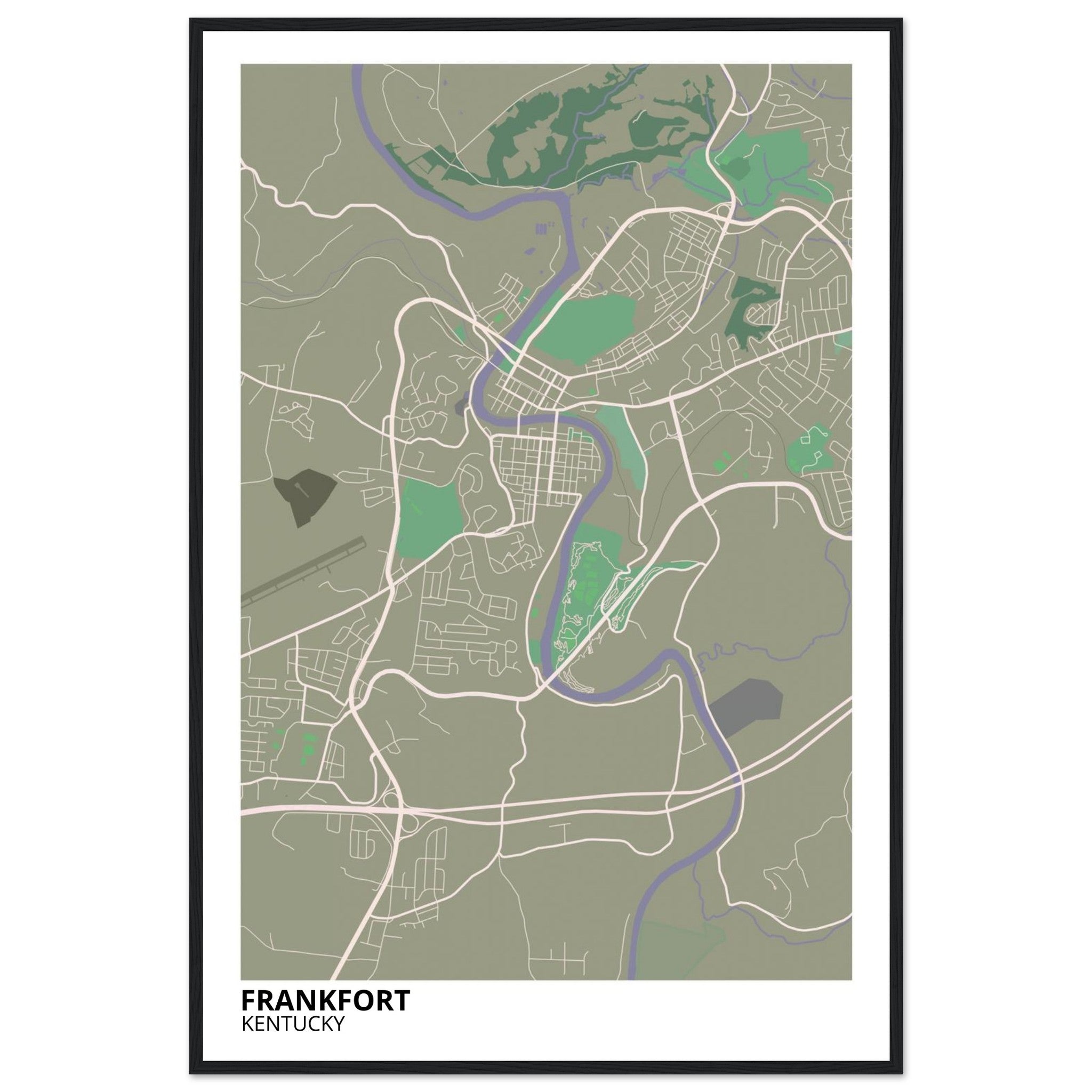 frankfort map poster print