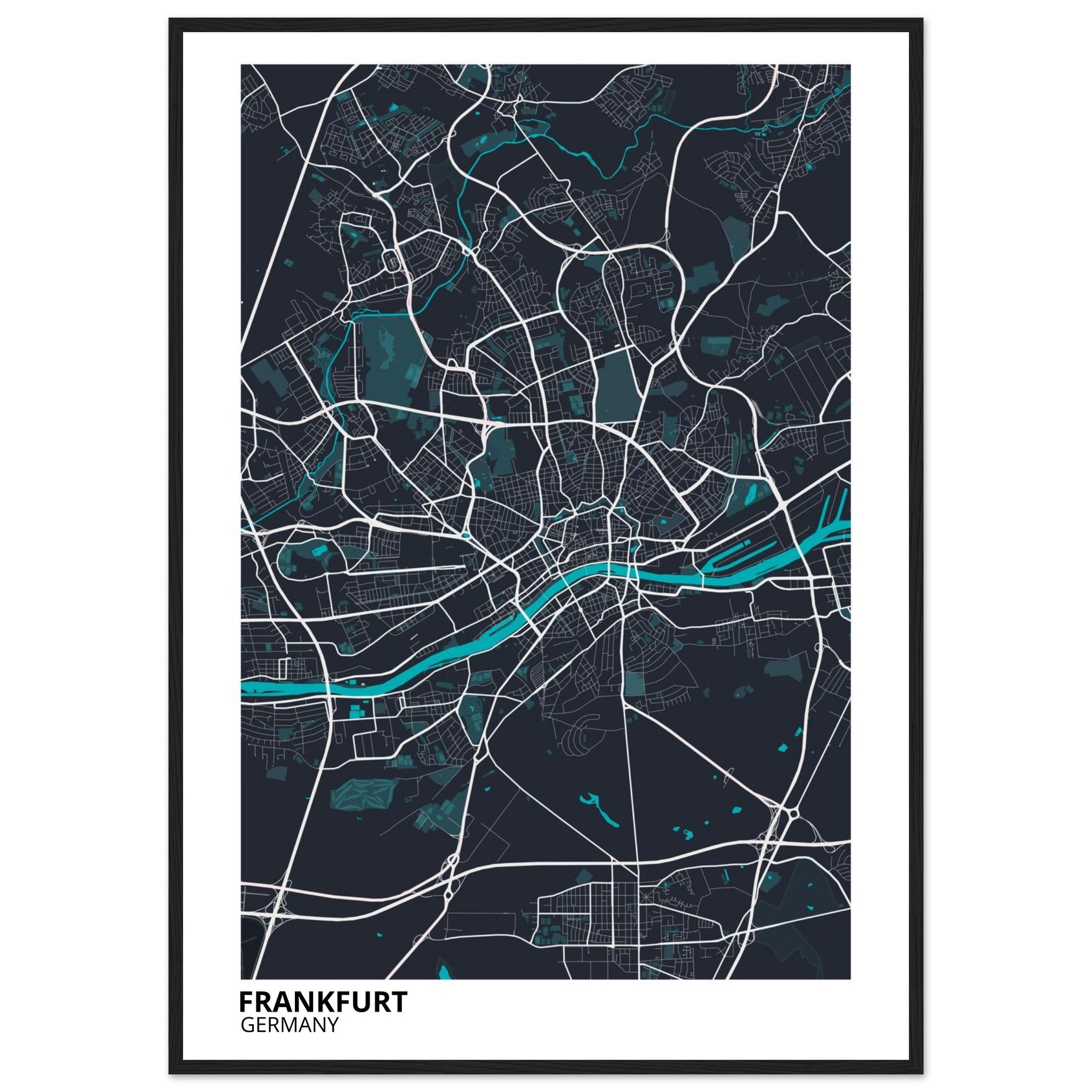 Frankfurt Germany City Map Poster | Custom Map Art Print - Ink And Atlas