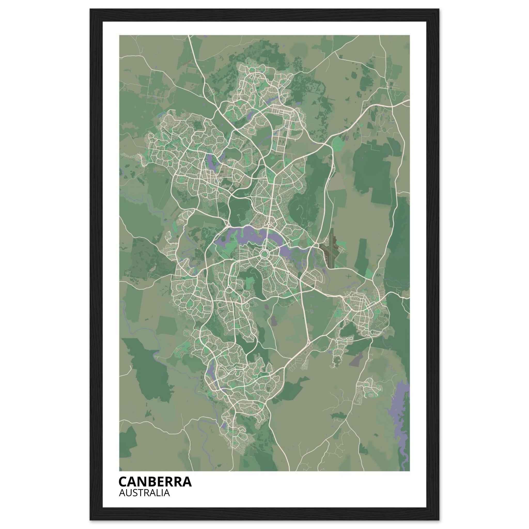 Canberra Australia City Map Poster | Custom Map Art Print - Ink And Atlas
