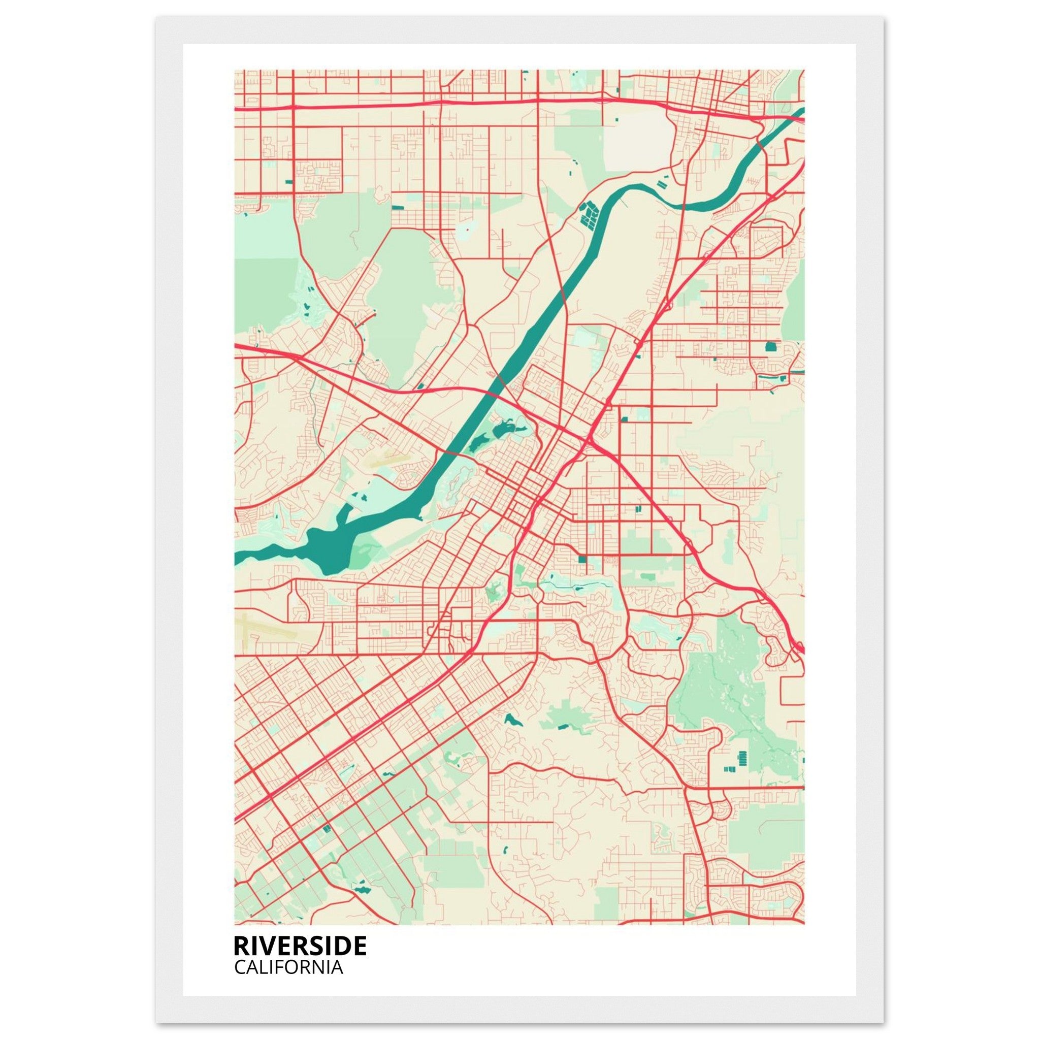 riverside map poster print