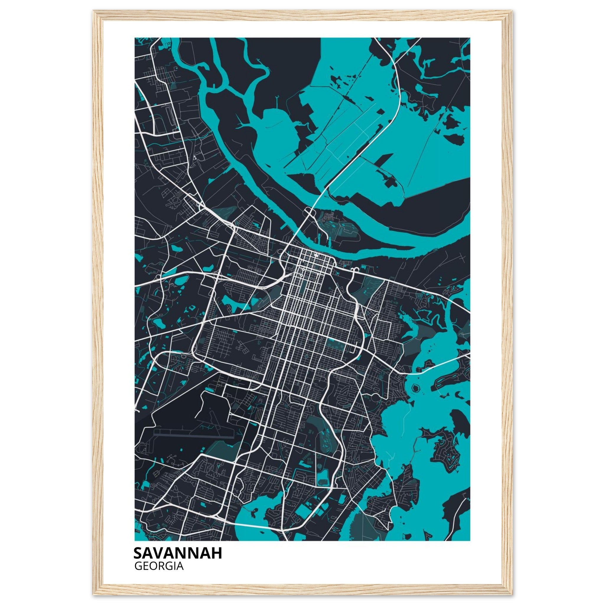 Savannah Georgia City Map Poster | Custom Map Art Print - Ink And Atlas