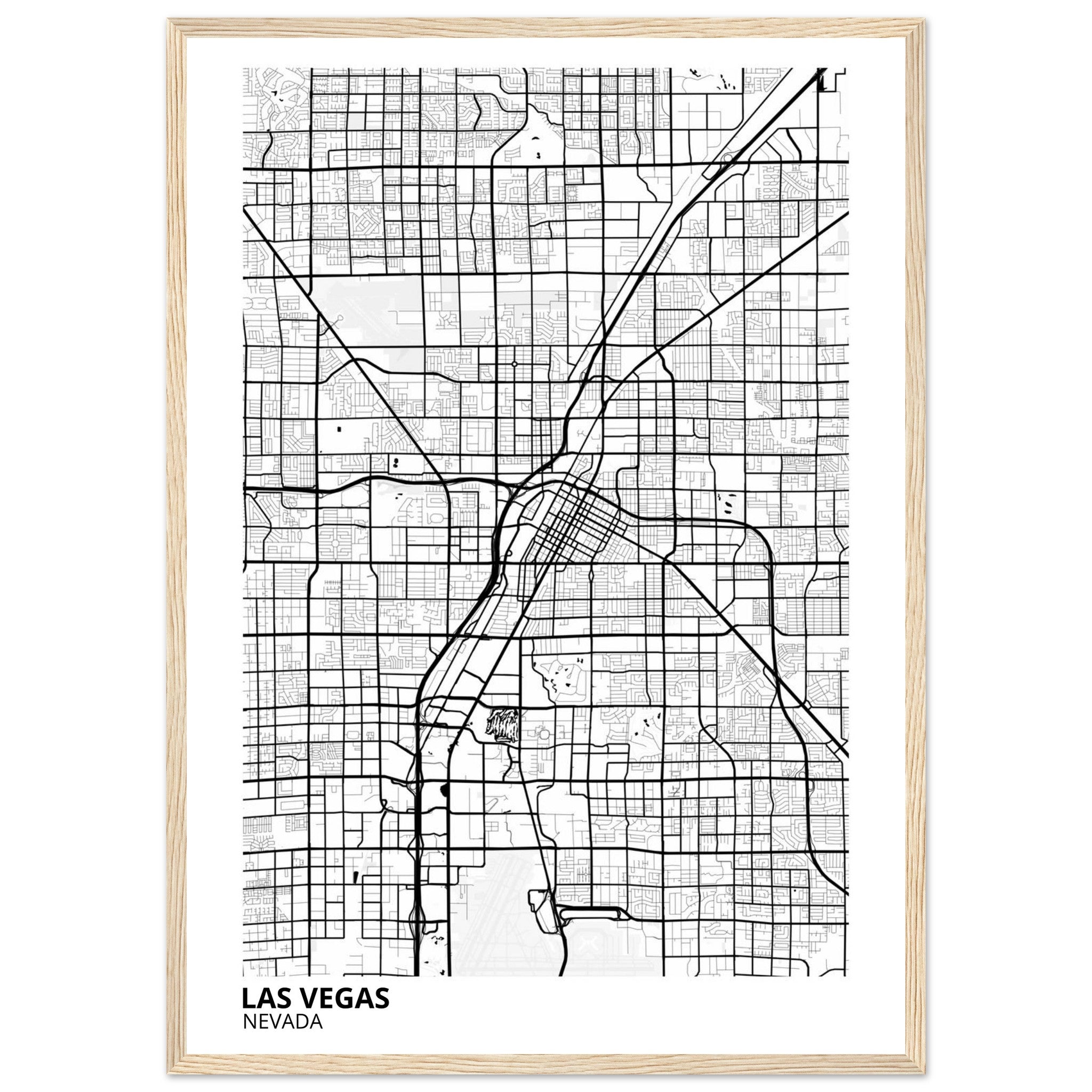 las vegas map poster print