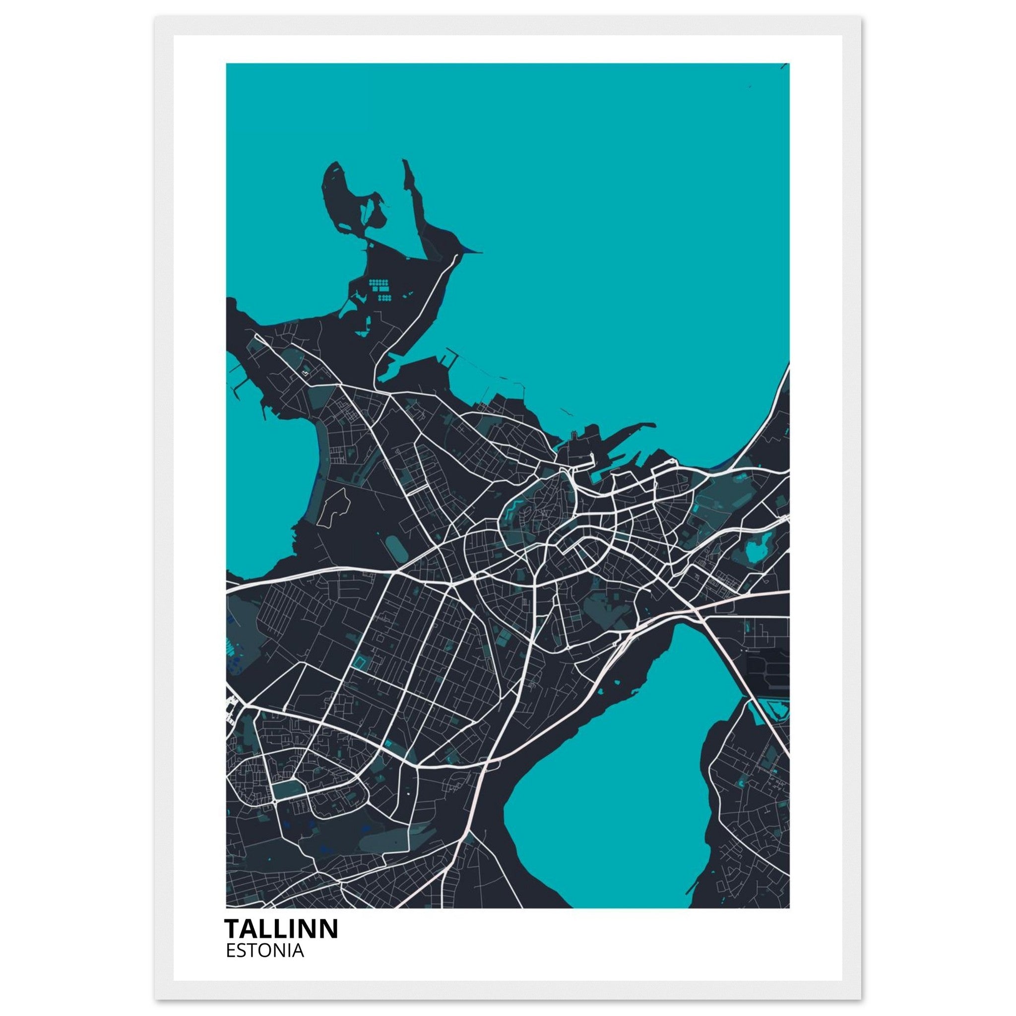 Tallinn Estonia City Map Poster | Custom Map Art Print - Ink And Atlas