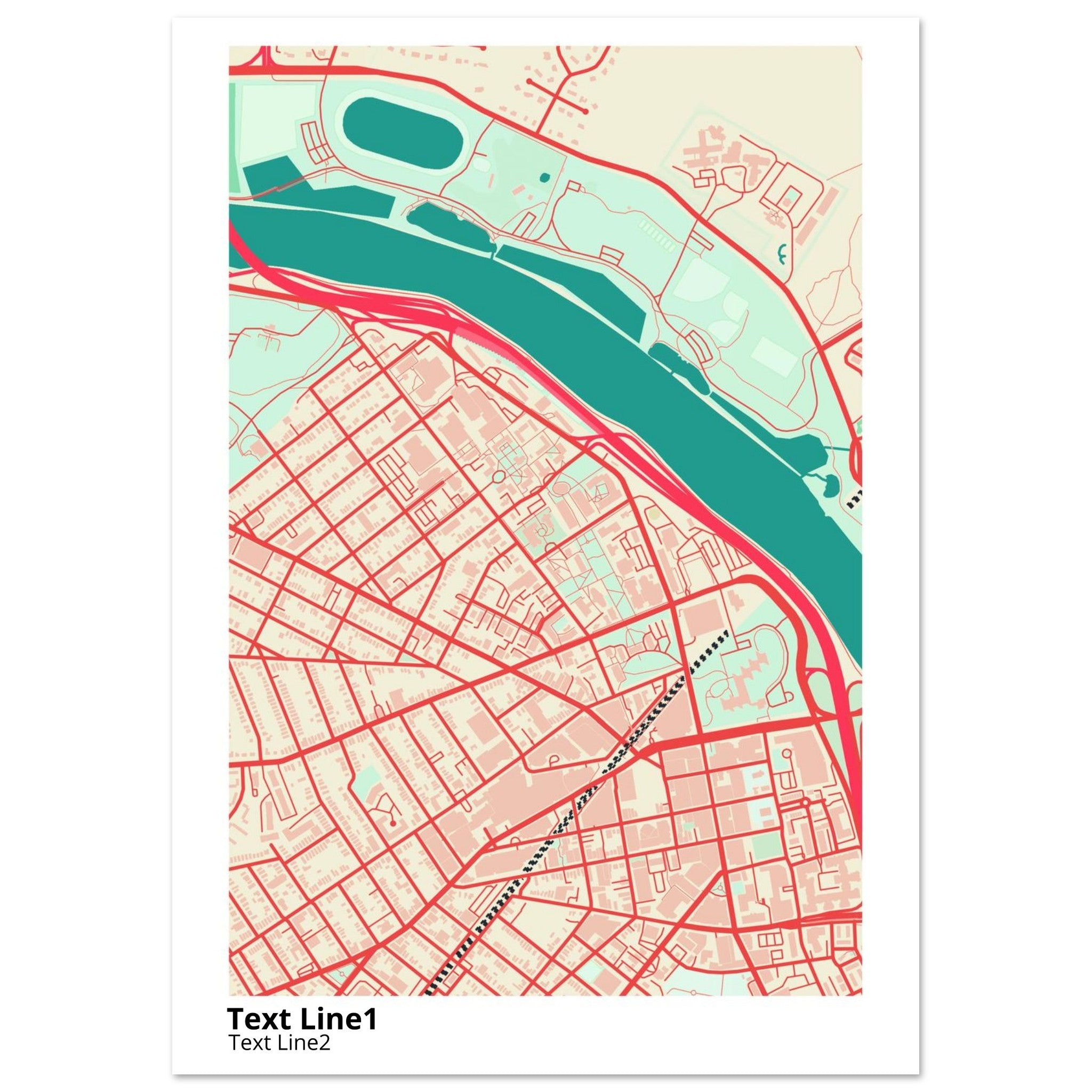 rutgers university new brunswick modern campus map print