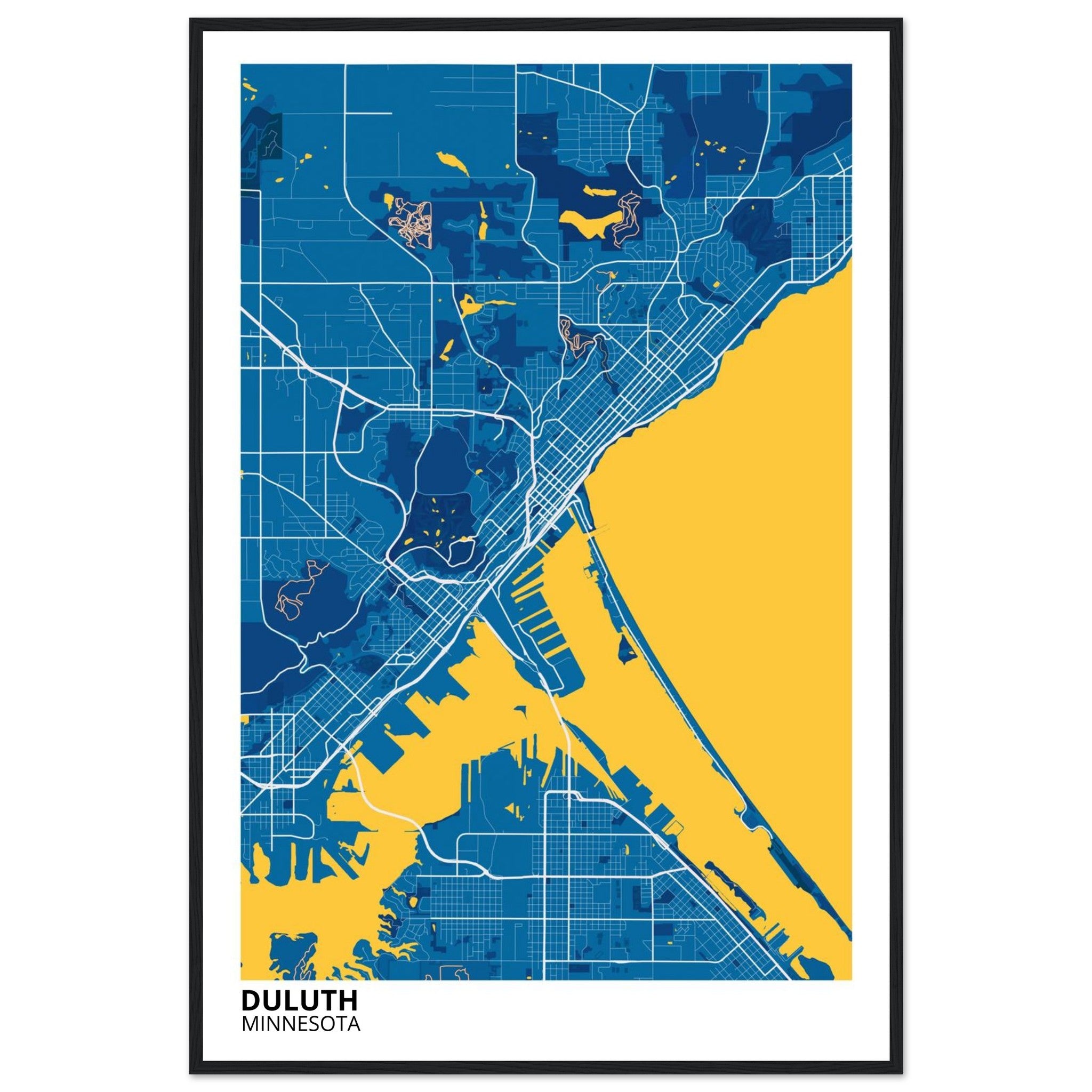 Duluth Minnesota City Map Poster | Custom Map Art Print - Ink And Atlas