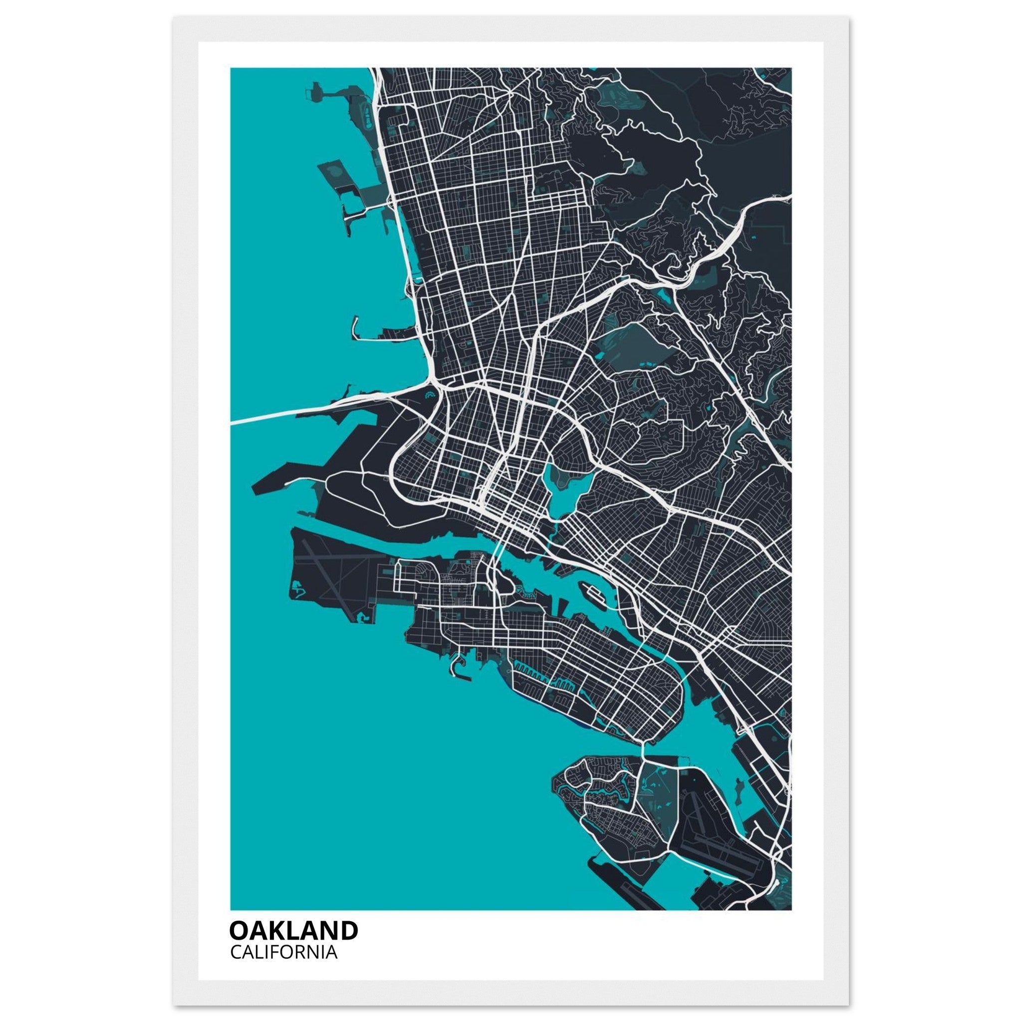 oakland map poster print