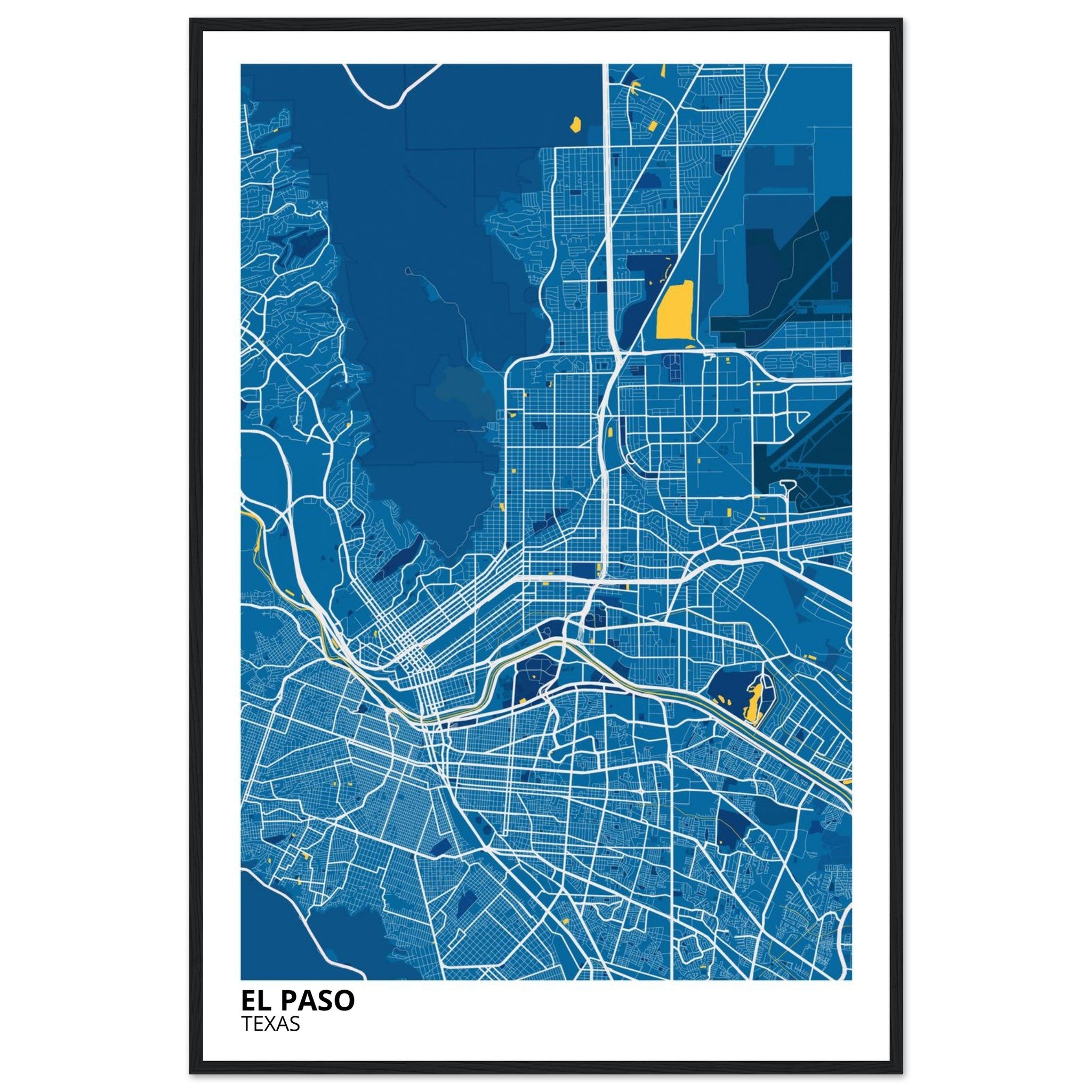 El Paso Texas City Map Poster | Custom Map Art Print - Ink And Atlas