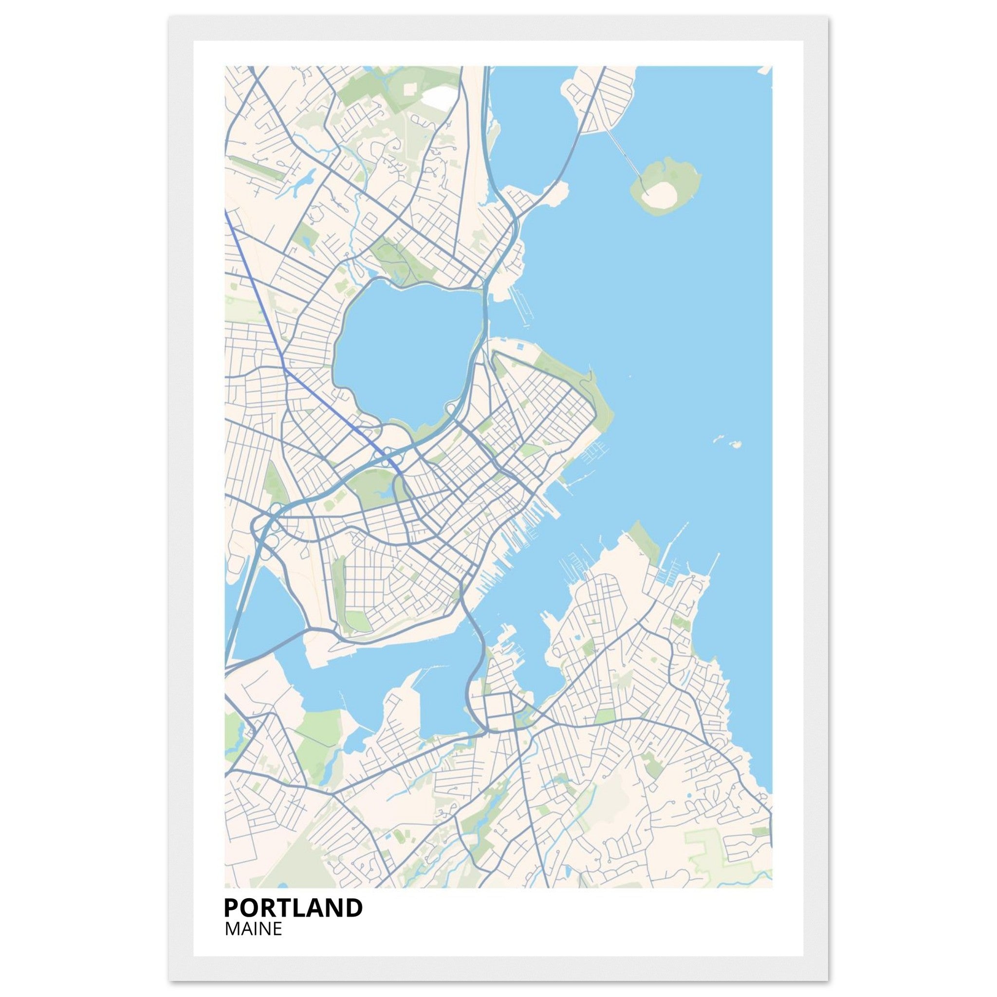 Portland Maine City Map Poster | Custom Map Art Print - Ink And Atlas