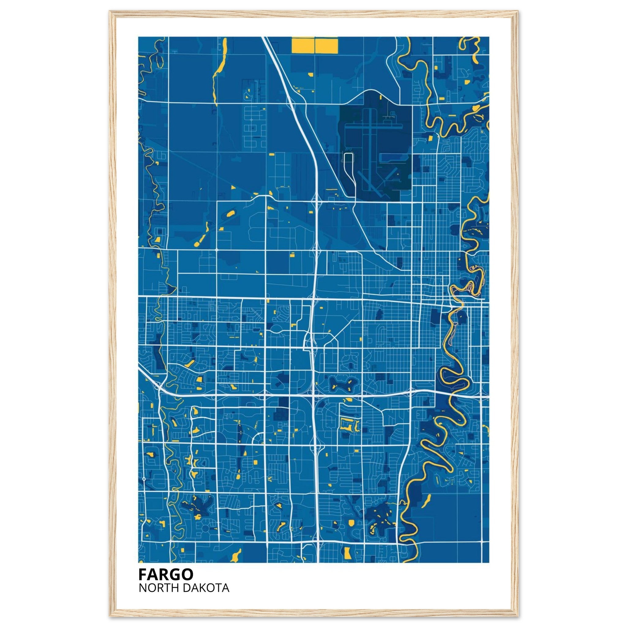 Fargo North Dakota City Map Poster | Custom Map Art Print - Ink And Atlas