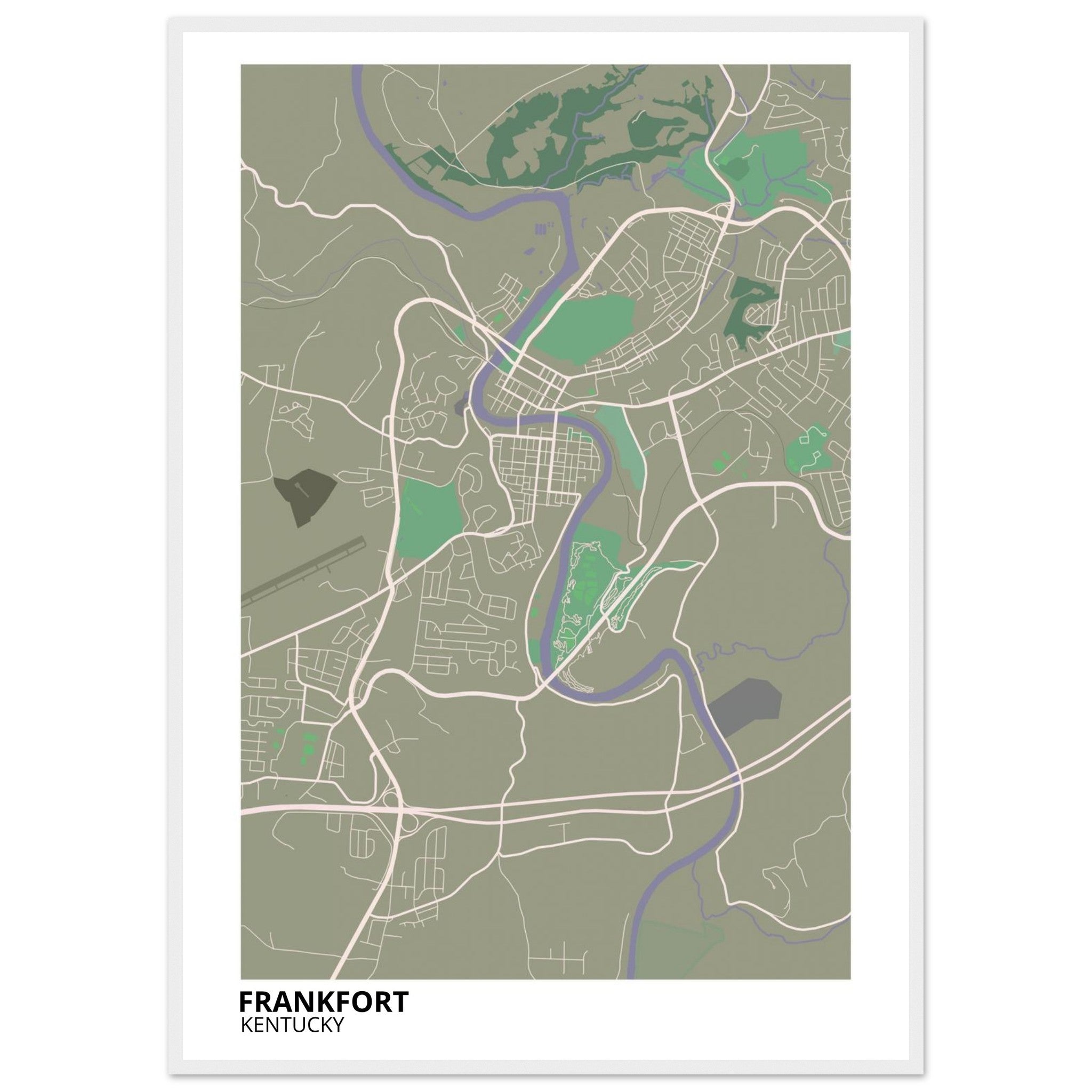frankfort map poster print