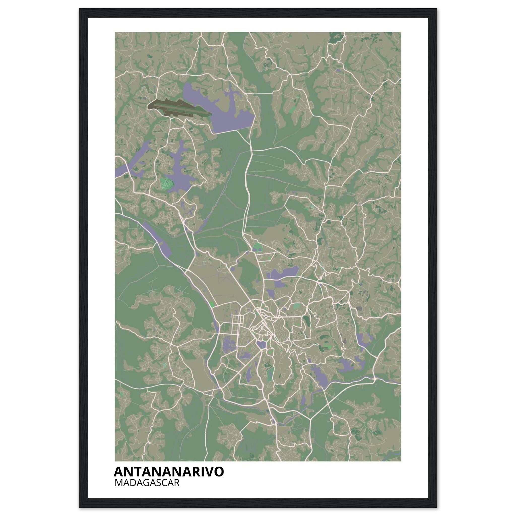 Antananarivo Madagascar City Map Poster | Custom Map Art Print - Ink And Atlas