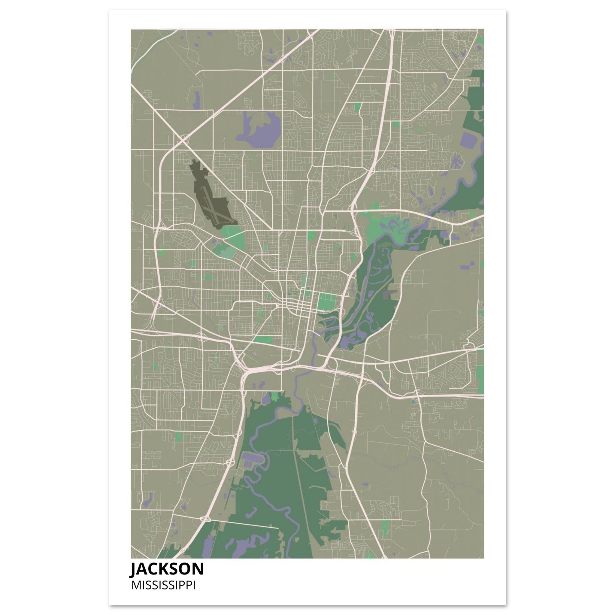 jackson map poster print