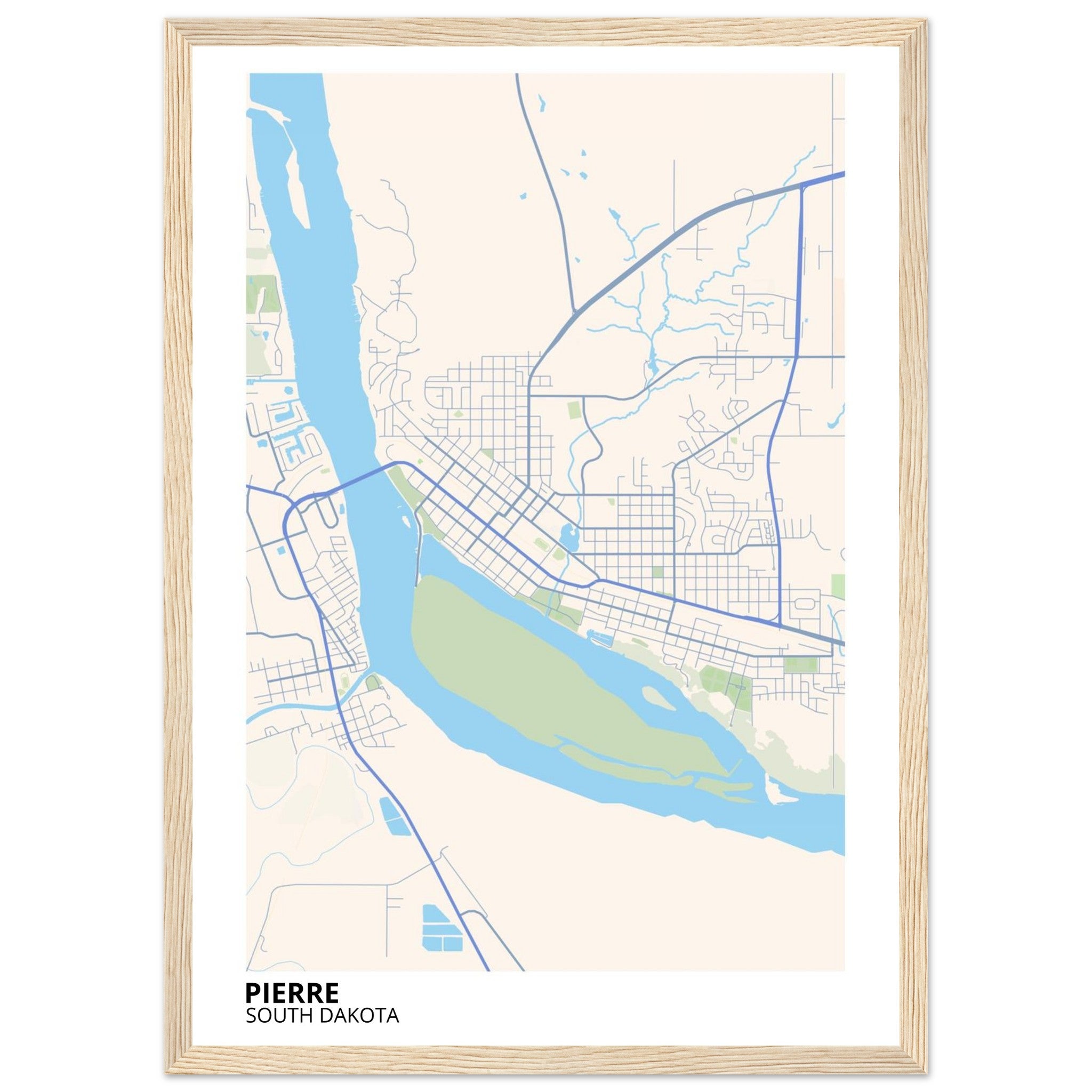 pierre map poster print